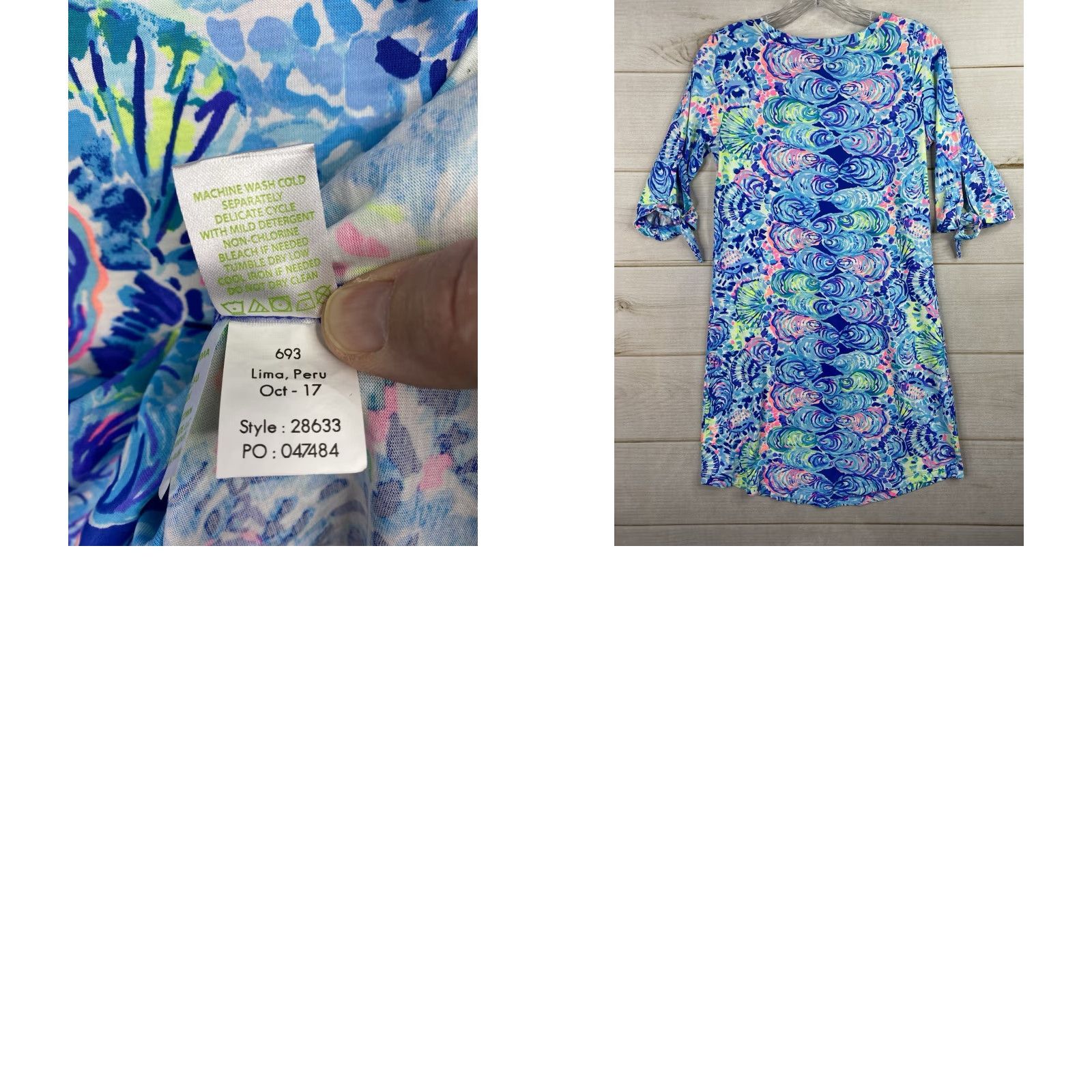 Lilly Pulitzer Lilly Pulitzer Dress Womens XS Blue Floral Tropical Slit Sleeve Shift Shirt Size XS / US 0-2 / IT 36-38 - 8 Thumbnail