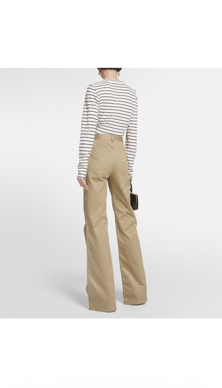 Nili Lotan Nili Lotan Quentin High-Rise Cotton Flared Pants Size 32" / US 10 / IT 46 - 3 Thumbnail