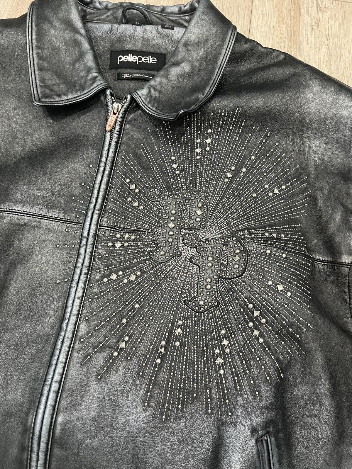 Pelle Pelle × Vintage Pelle Pelle Studded King of Kings Jacket Size US XXL / EU 58 / 5 - 5 Thumbnail