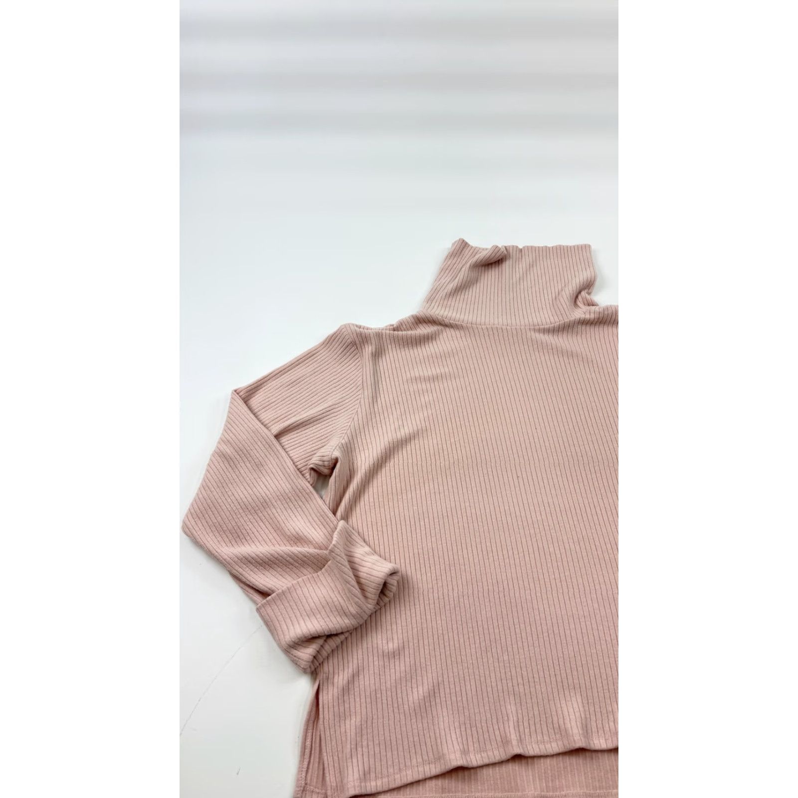 Treasure & Bond Treasure & Bond Sweater Womens 1X Pink Ribbed Mock Neck Long Sleeve Pullover Size XL / US 12-14 / IT 48-50 - 2 Thumbnail