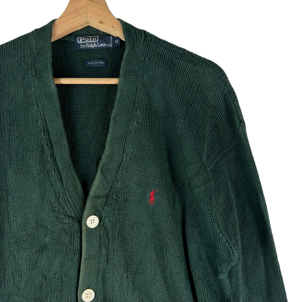 Polo Ralph Lauren 🔥VINTAGE KNIT CARDIGAN JACKET POLO RALPH LAUREN RICH GREEN Size US M / EU 48-50 / 2 - 3 Thumbnail
