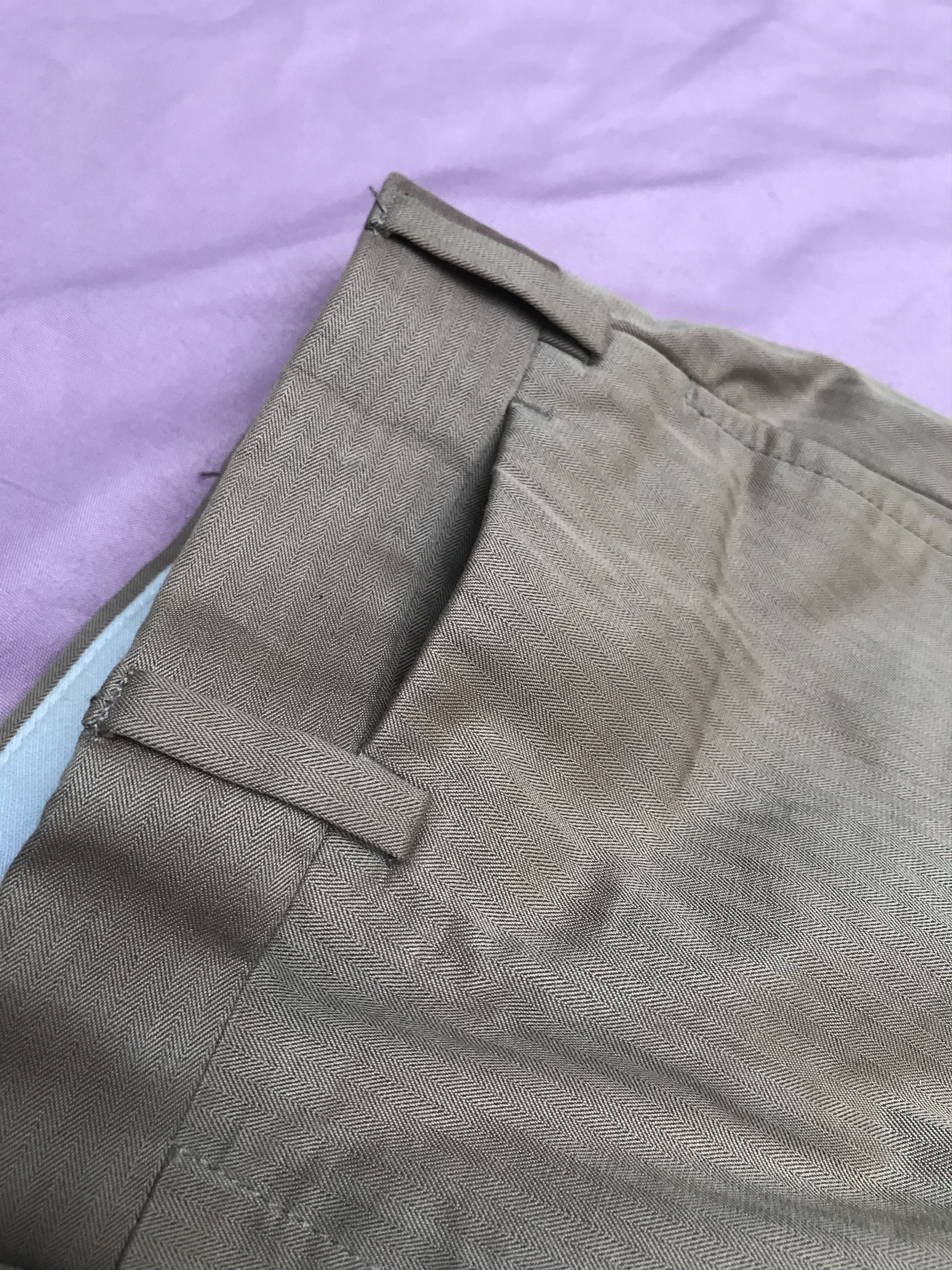 Incotex INCOTEX TAILORED WOVEN HERRINGBONE COTTON CHINOS Size 48R - 9 Thumbnail