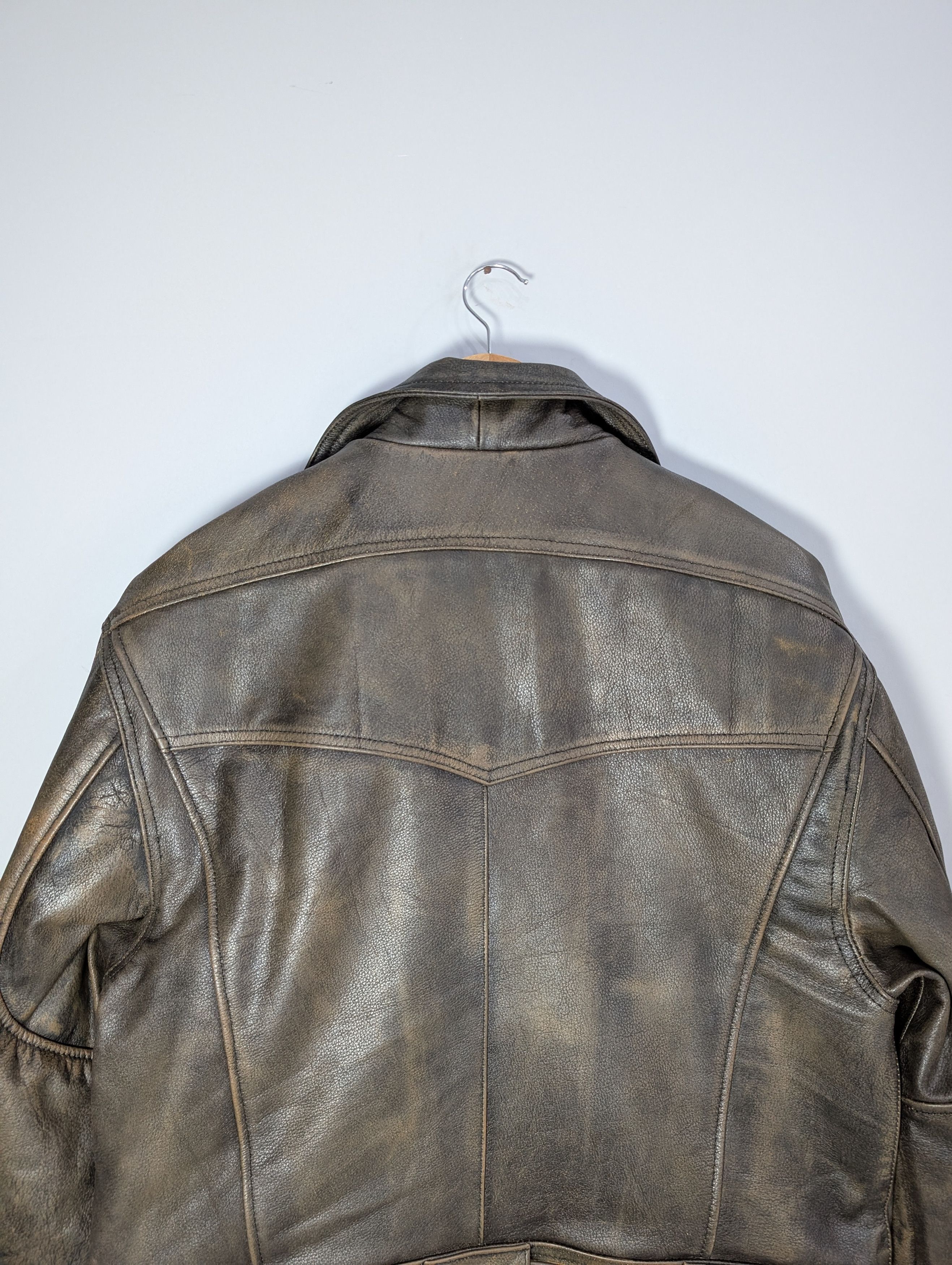 Vintage 90s Vintage Look Cowhide Leather Jacket Size S / US 4 / IT 40 - 5 Thumbnail