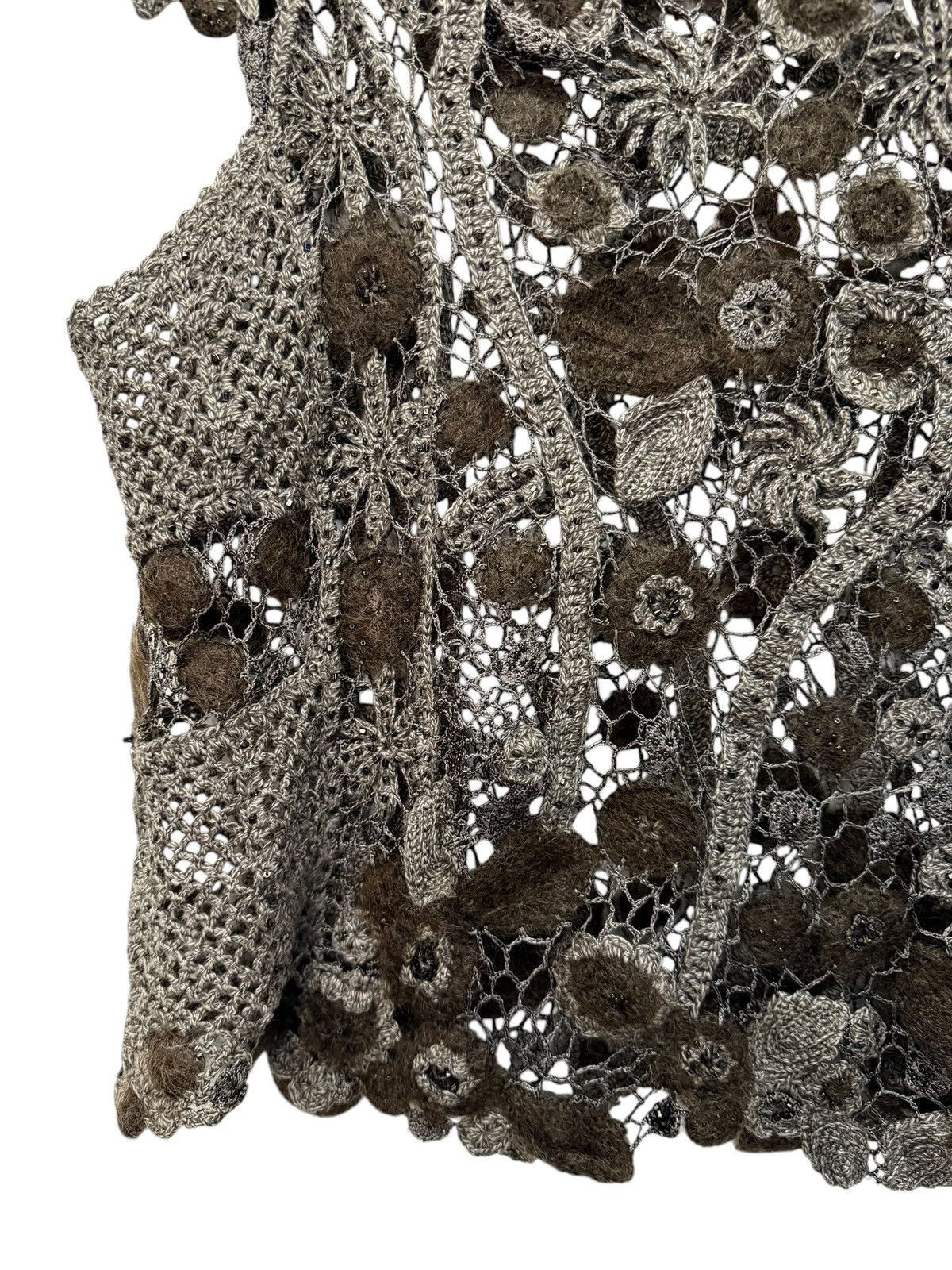 Japanese Brand Vintage Unbranded Crochet Lace Blouse Size M / US 6-8 / IT 42-44 - 7 Thumbnail