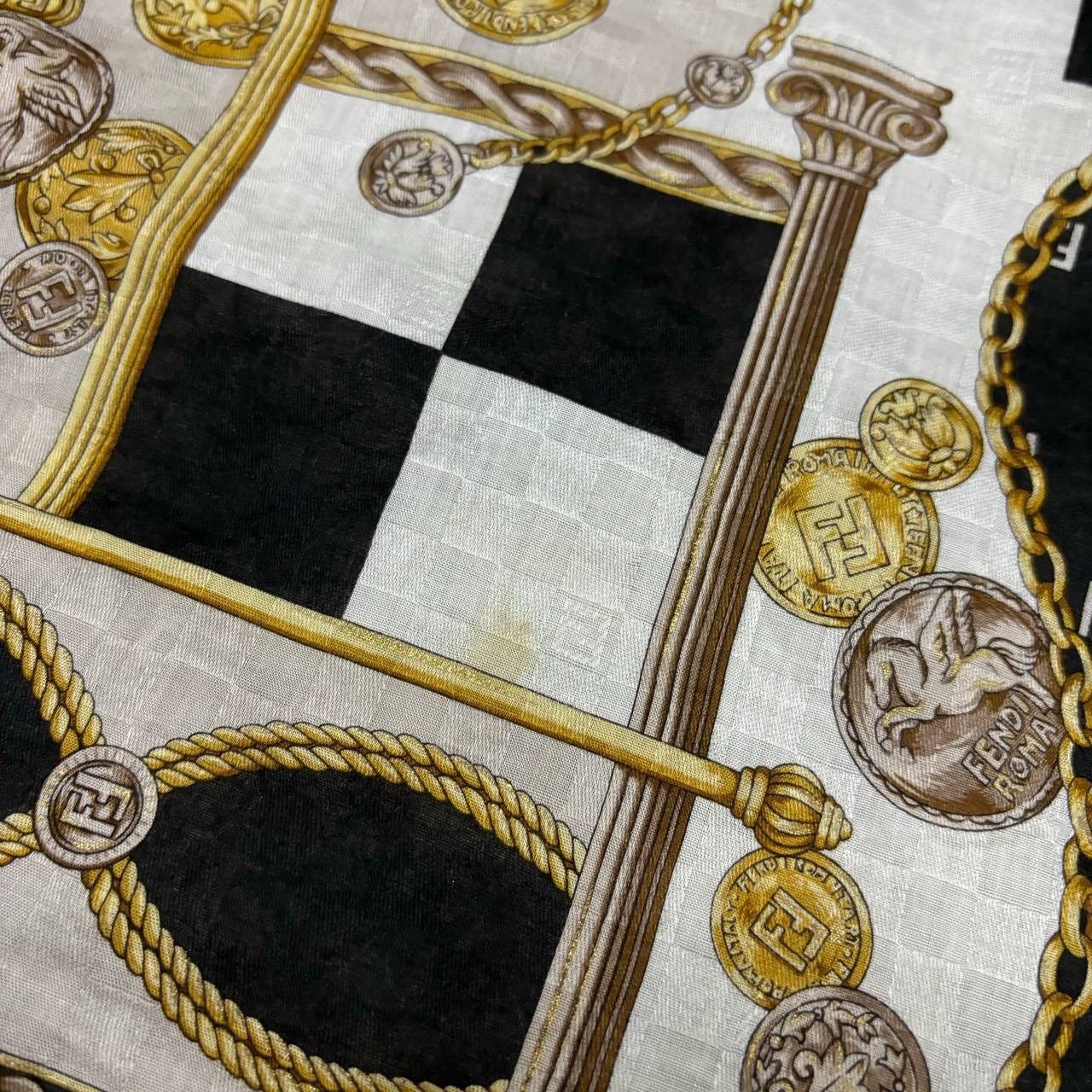 Fendi Fendi Zucca FF Logo Mini Scarf Neckerchief Handkerchief Size ONE SIZE - 4 Thumbnail