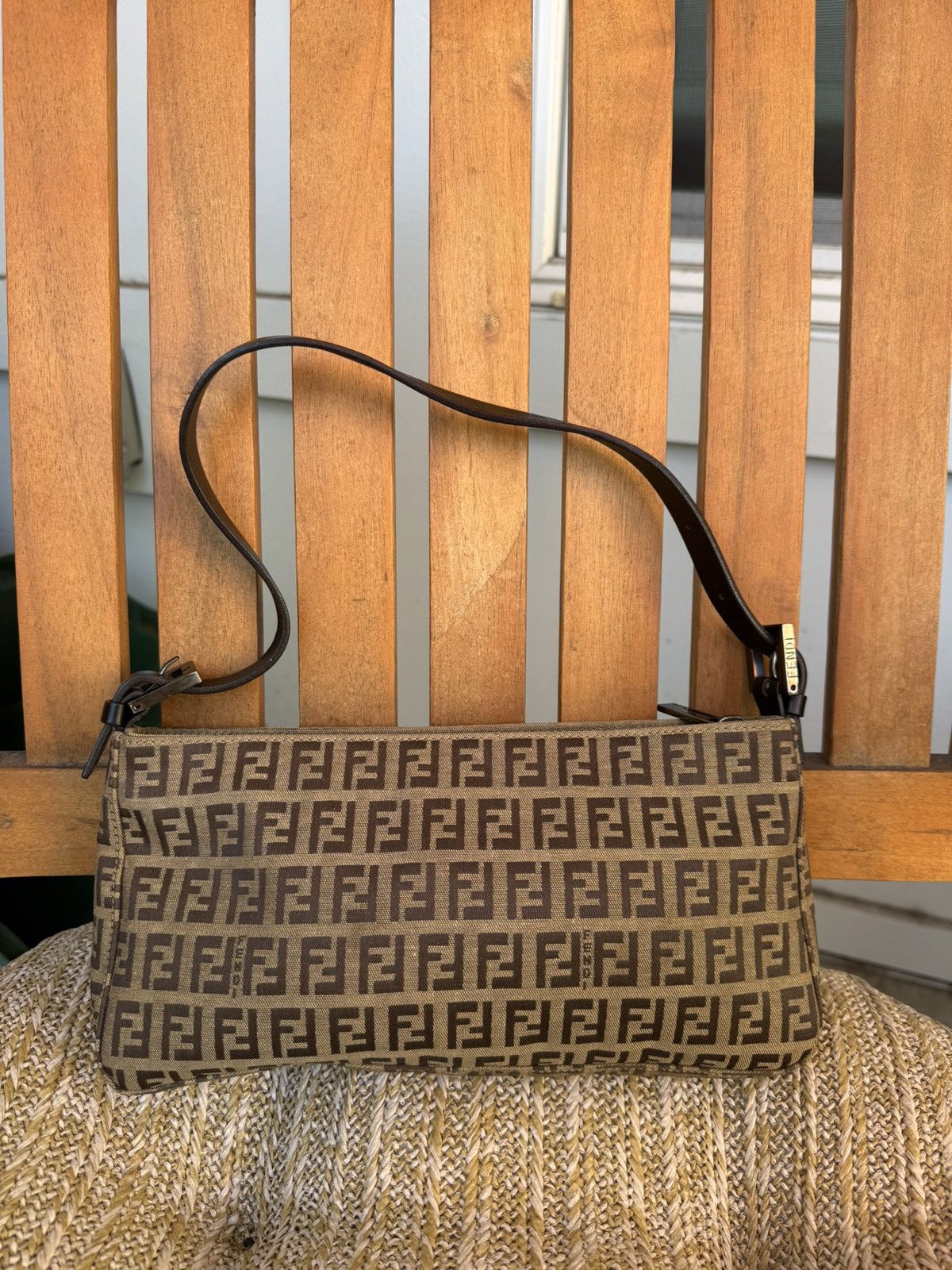 Fendi Vintage Fendi Mini Baguette – Brown FF Zucchino Canvas Size ONE SIZE - 2 Thumbnail