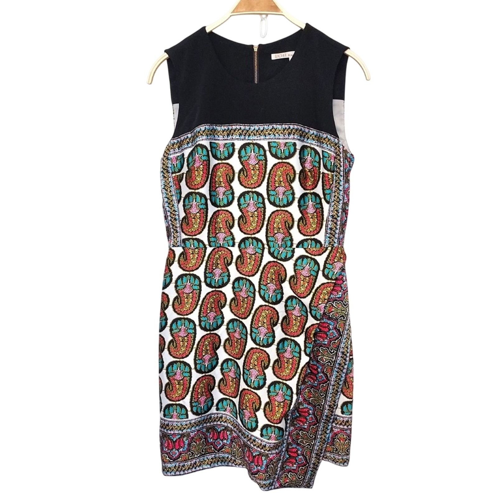 Other Rachel Roy Black White Red Blue Floral Paisley Shift Dress Size M / US 6-8 / IT 42-44 - 1 Thumbnail