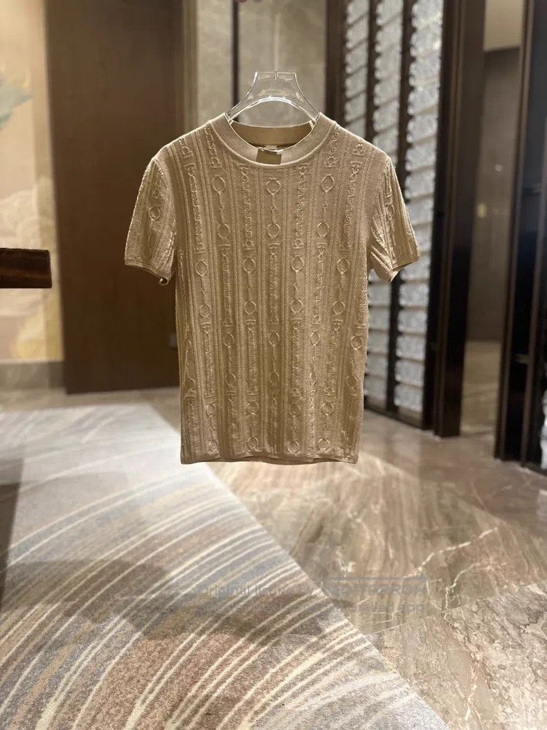 Hermes Hermes Chain Knit Short Sleeve Top Size XS / US 0-2 / IT 36-38 - 1 Thumbnail