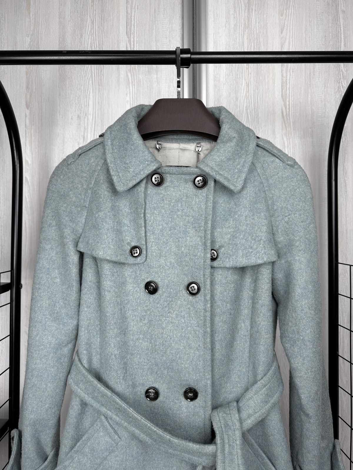 Weekend Max Mara MAX MARA Green Wool Belt Double Breasted Coat Jacket sz F38 Size M / US 6-8 / IT 42-44 - 3 Thumbnail