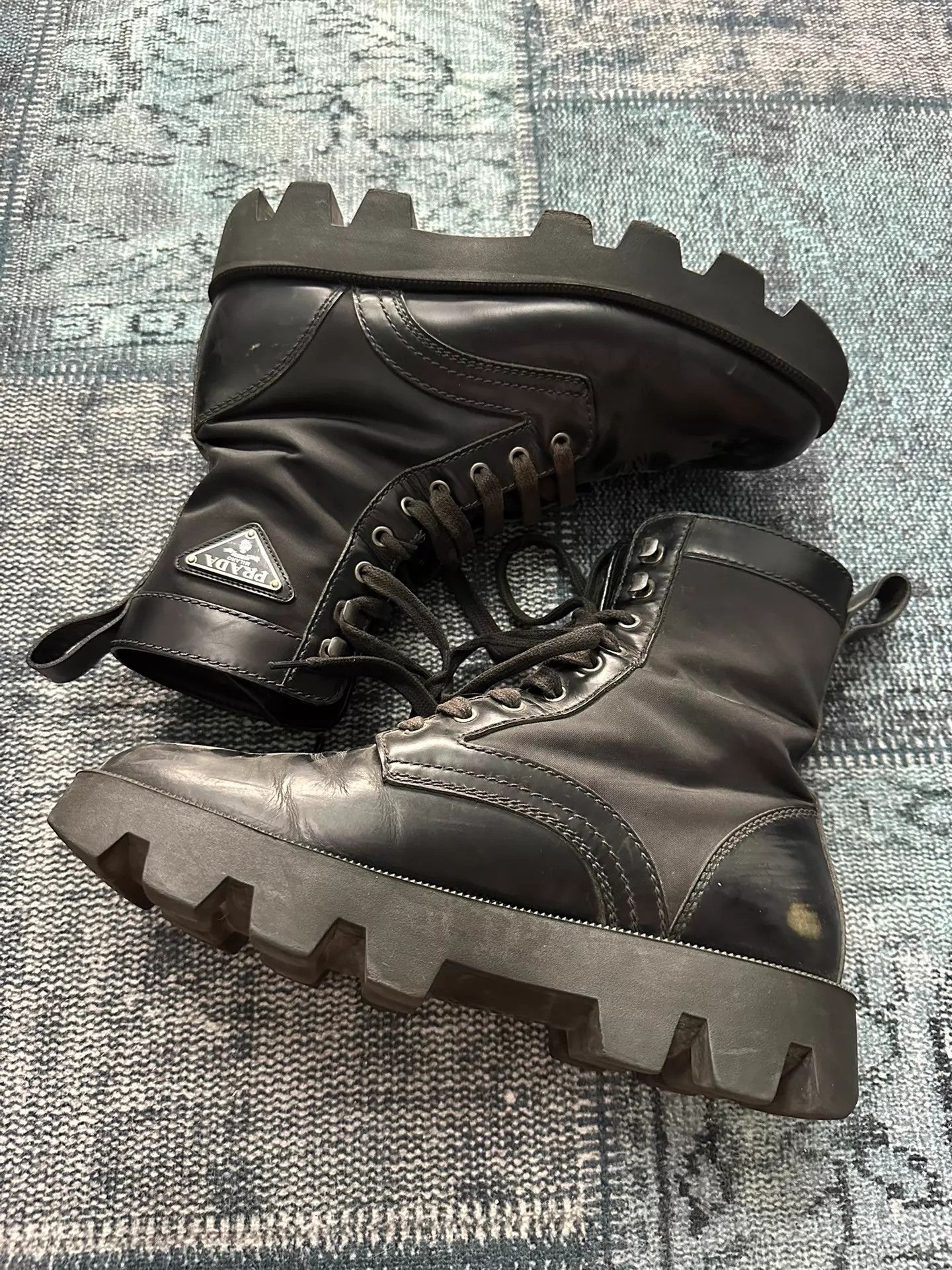 Prada Calzature Uomo 2TG154 Platform Combat Boots Chelsea Half Boot UK 9 US 10 Prada Prada Calzature Uomo 2TG154 Platform Combat Boots UK 9  main image 2