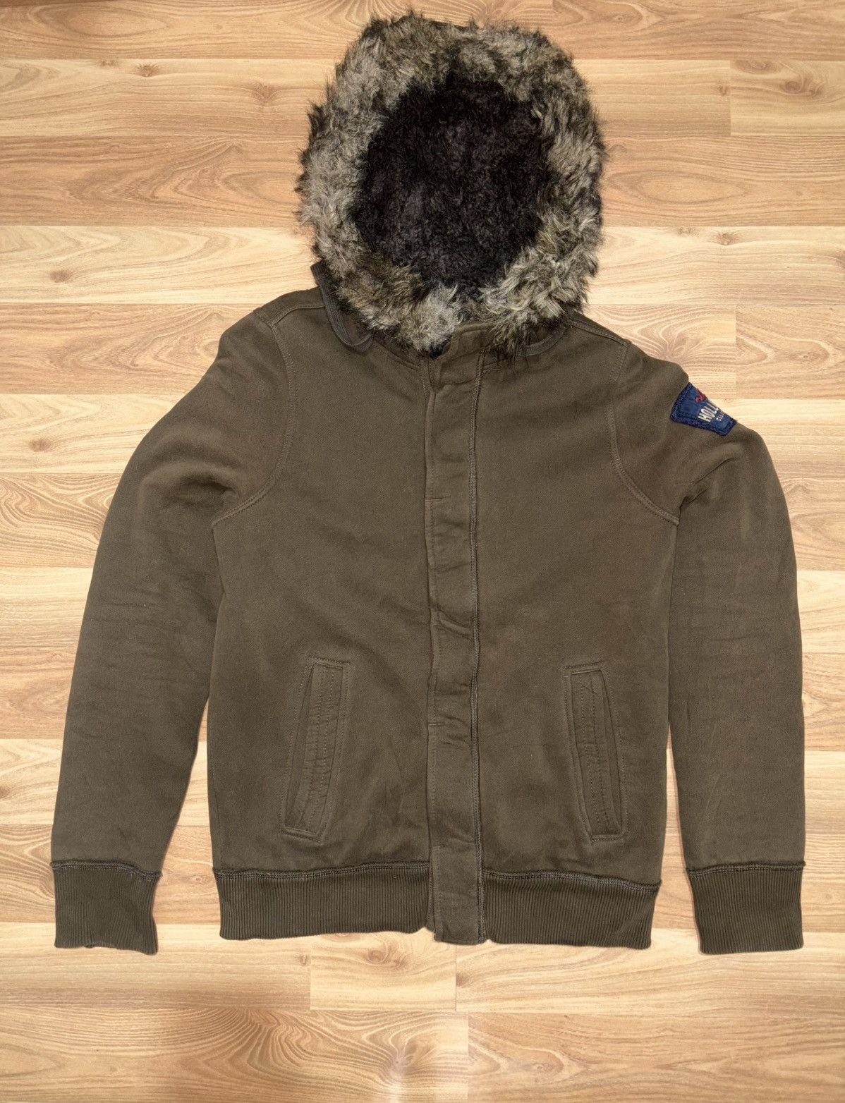 Hollister Hollister Co.Sherpa Lined Hooded Jacket Army Green Y2K Style Size US M / EU 48-50 / 2 - 1 Thumbnail