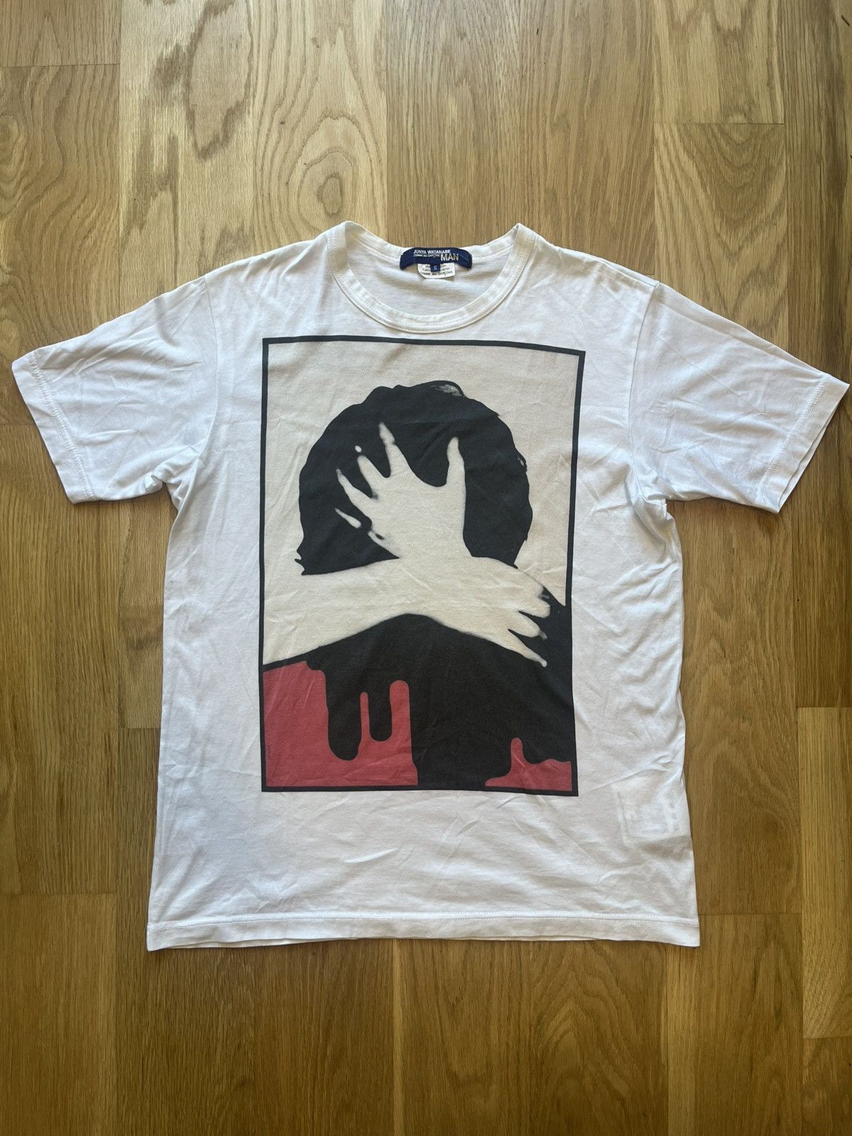 Pre-owned Comme Des Garçons Junya Watanabe Comme Des Garcons Aw16 Kiss T-shirt In White