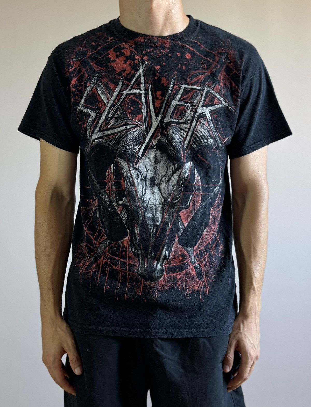 Band Tees Slayer Vintage Tour Metal Rock T-shirt Black Tee Metal Size US M / EU 48-50 / 2 - 1 Thumbnail