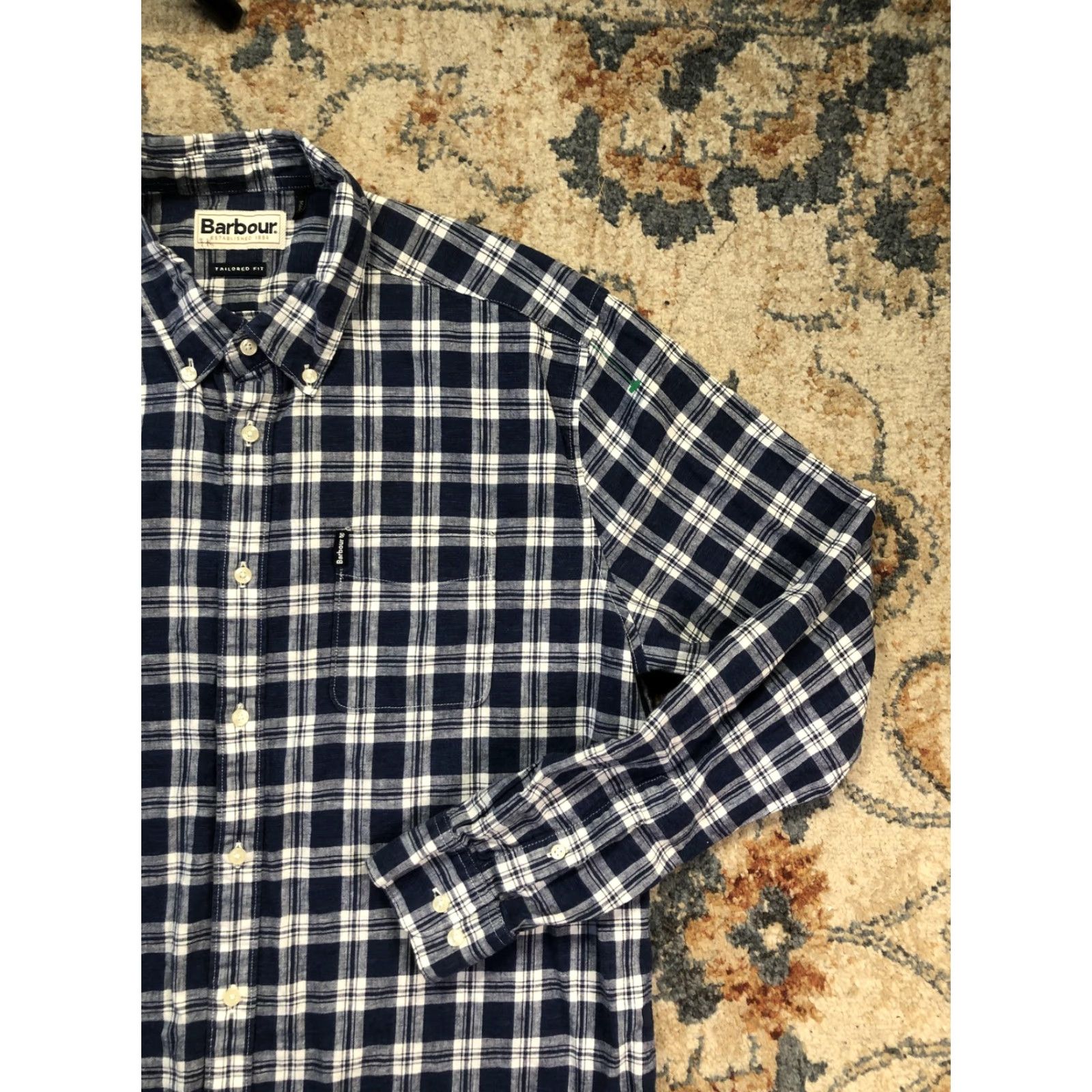 Barbour Barbour Shirt Mens Large Blue Plaid Tailored Fit Long Sleeve Button Down Casual Size US L / EU 52-54 / 3 - 4 Thumbnail