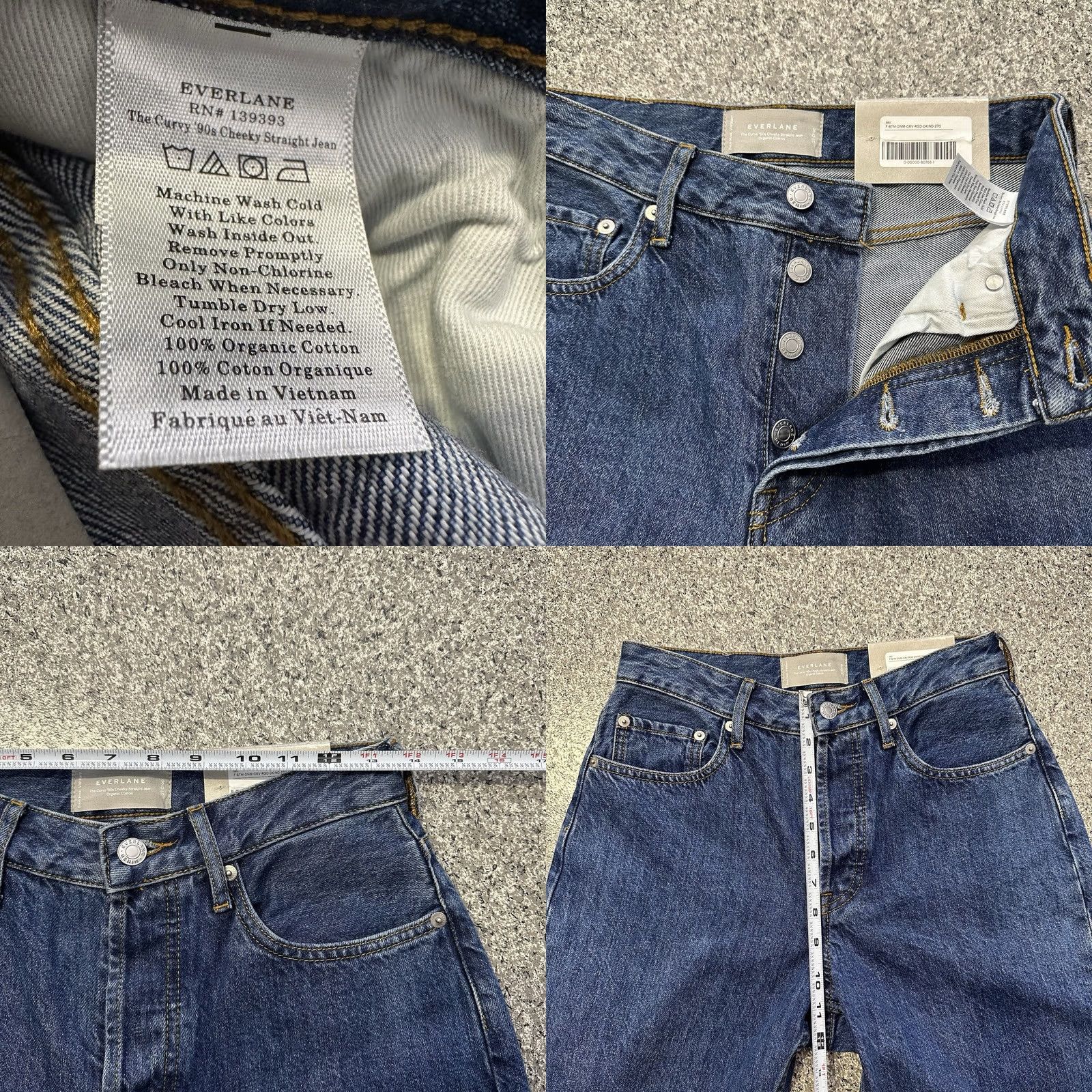 Everlane Everlane Jeans Womens 27x26 Crop High Rise Curvy 90s Straight Organic Blue Cotton Denim 5-Pocket Rise High Jeans Womens Size 27" / US 4 / IT 40 - 8 Thumbnail