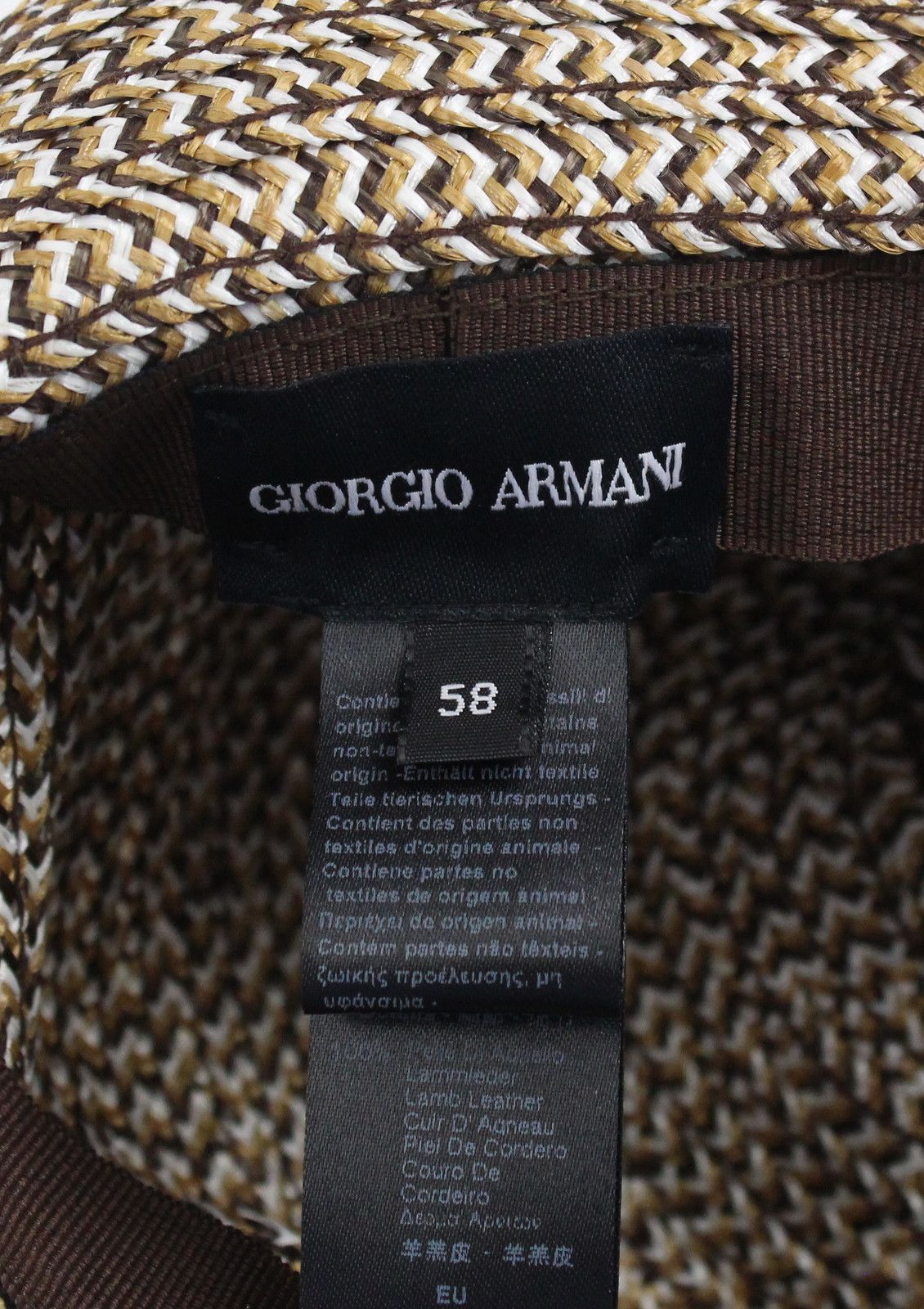 Giorgio Armani GIORGIO ARMANI Hat Mens 58 CM Lamb Leather Details Braided Size ONE SIZE - 10 Thumbnail