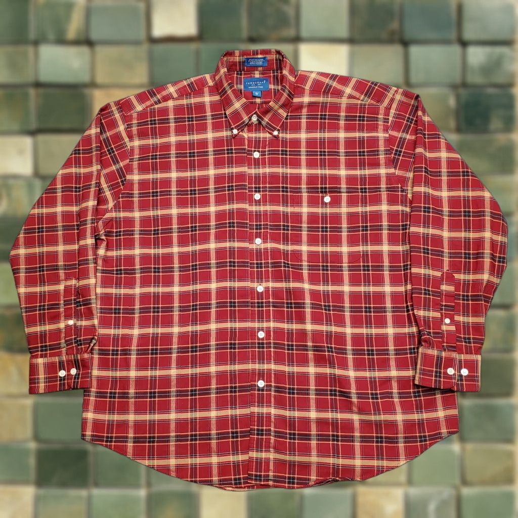 Vintage VINTAGE Towncraft Shirt Men XL Red Plaid Button-Down Long Sleeve Casual Size US XL / EU 56 / 4 - 1 Thumbnail