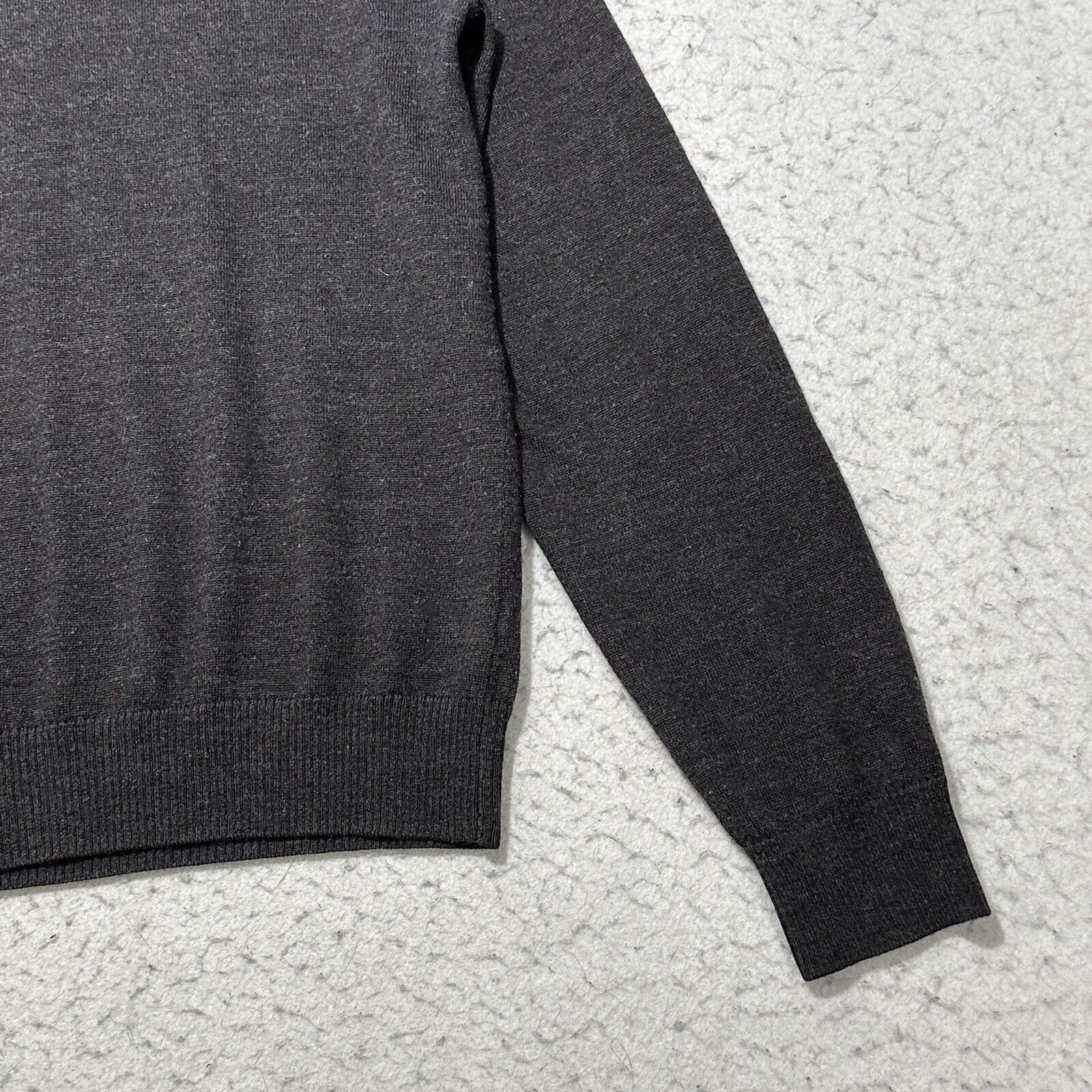 Apt. 9 Apt. 9 Medium Dark Gray V-Neck Wool Blend Knit Sweater Size M / US 6-8 / IT 42-44 - 6 Thumbnail