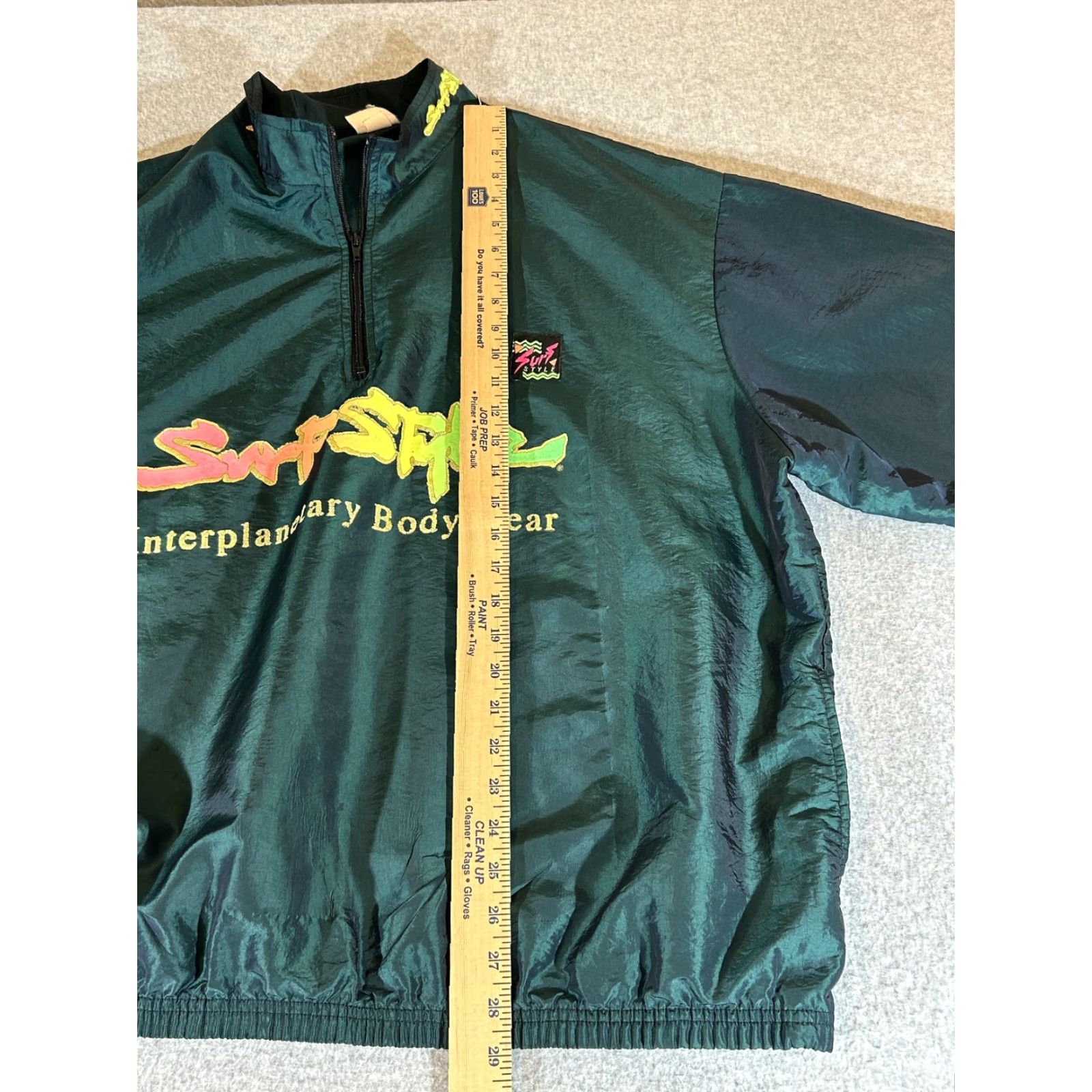 Vintage VINTAGE Surf Style Jacket Mens Green 1/4 Zip Windbreaker Pullover 80s 90s Retro Size US M / EU 48-50 / 2 - 5 Thumbnail