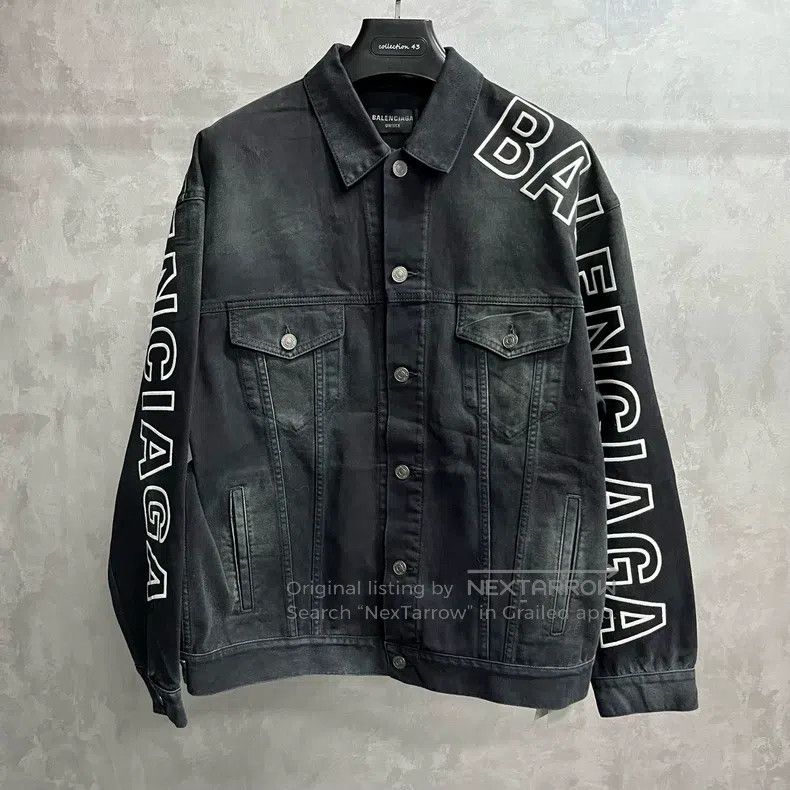 Balenciaga Black Logo letter printed square collar single