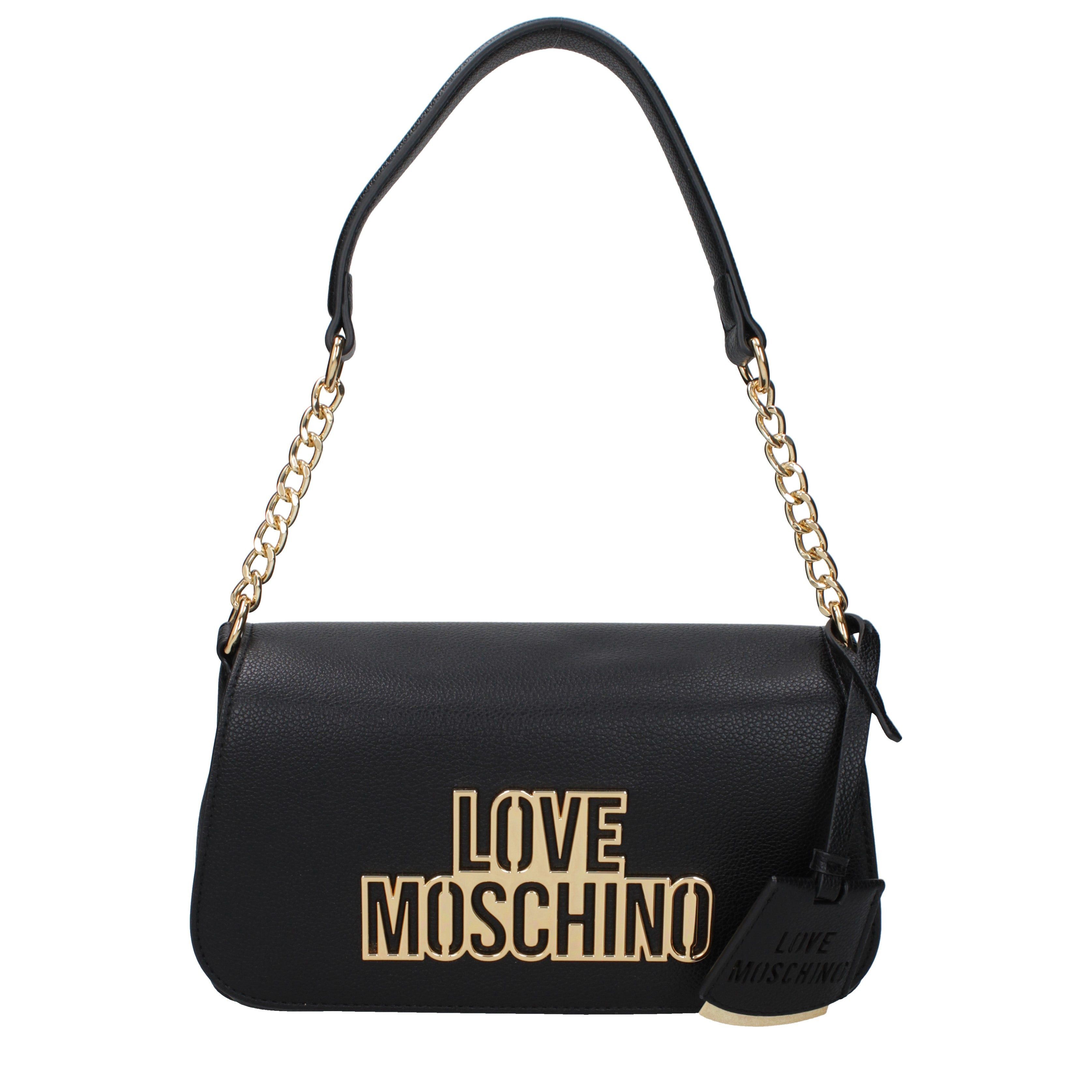 Love Moschino Shoulder Bag In Polyurethane in Beige, Women's