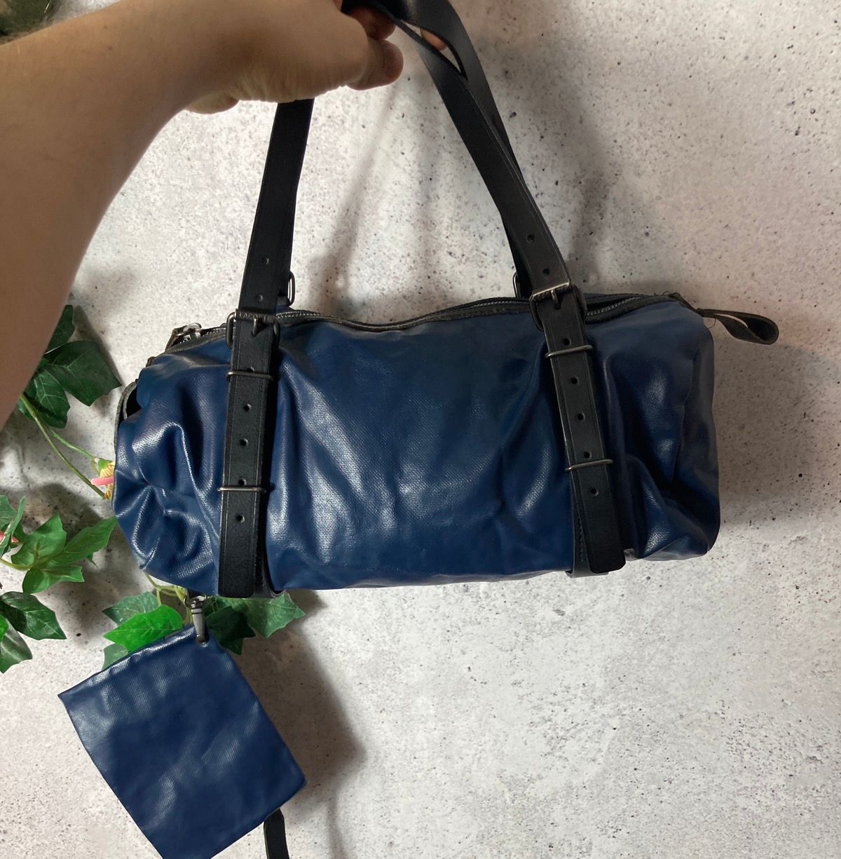 Pre-owned Lacoste X Vintage Lacoste Hand Bag With Coin Purse In Blue