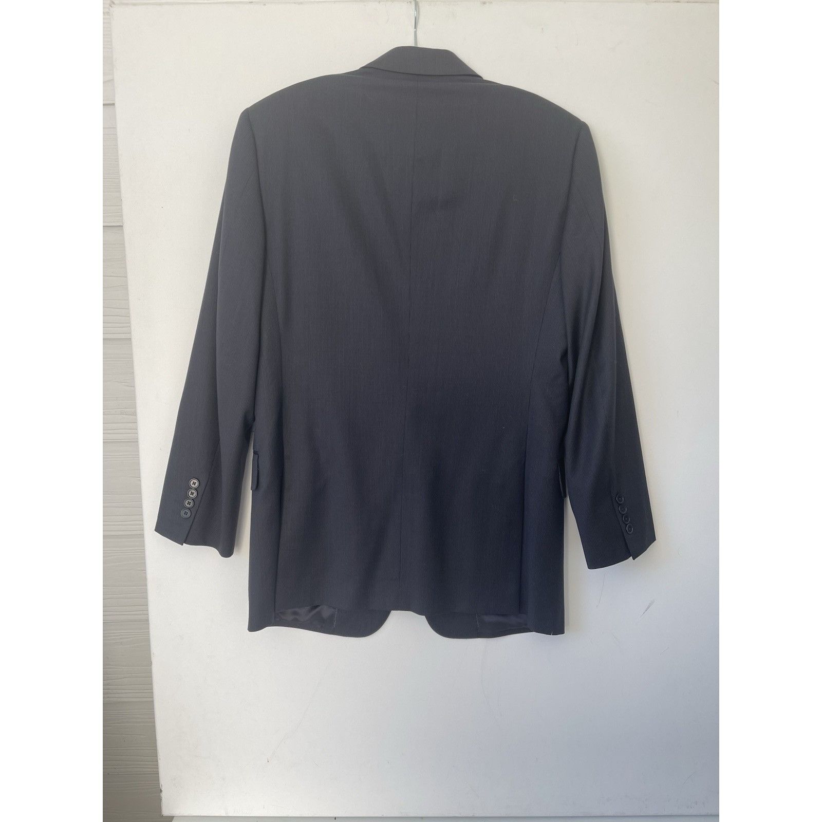 John Varvatos John Varvatos 100% Wool Pinstripe Blazer Jacket 48R Midnight Size 48R - 2 Thumbnail