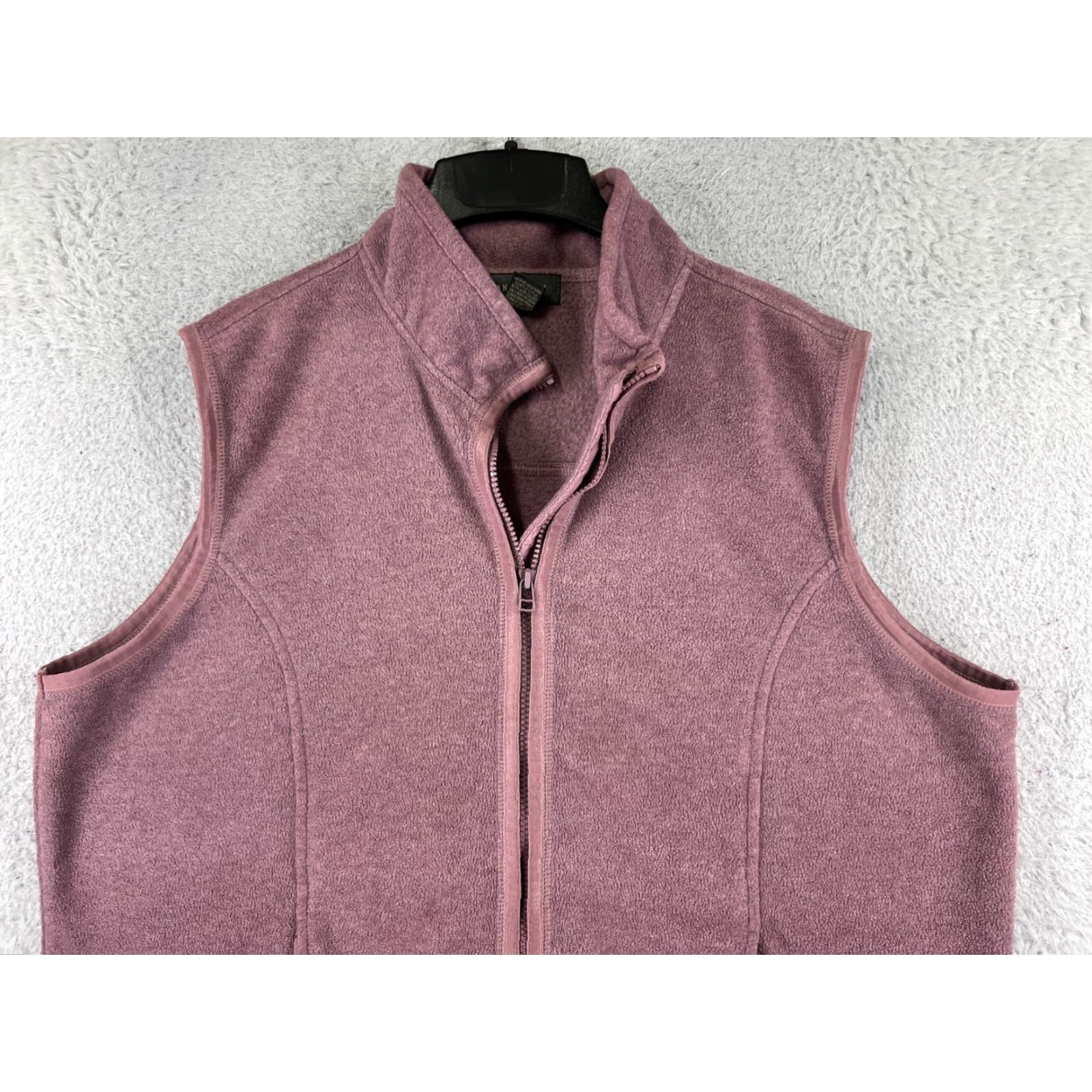 Van Heusen VAN HUESEN Vest Womens XL Purple Full Zip Polyester Rayon Blend Fleece Jacket Sleeveless Mid-Length Zip Vest Women Purple XL Size XL / US 12-14 / IT 48-50 - 4 Thumbnail