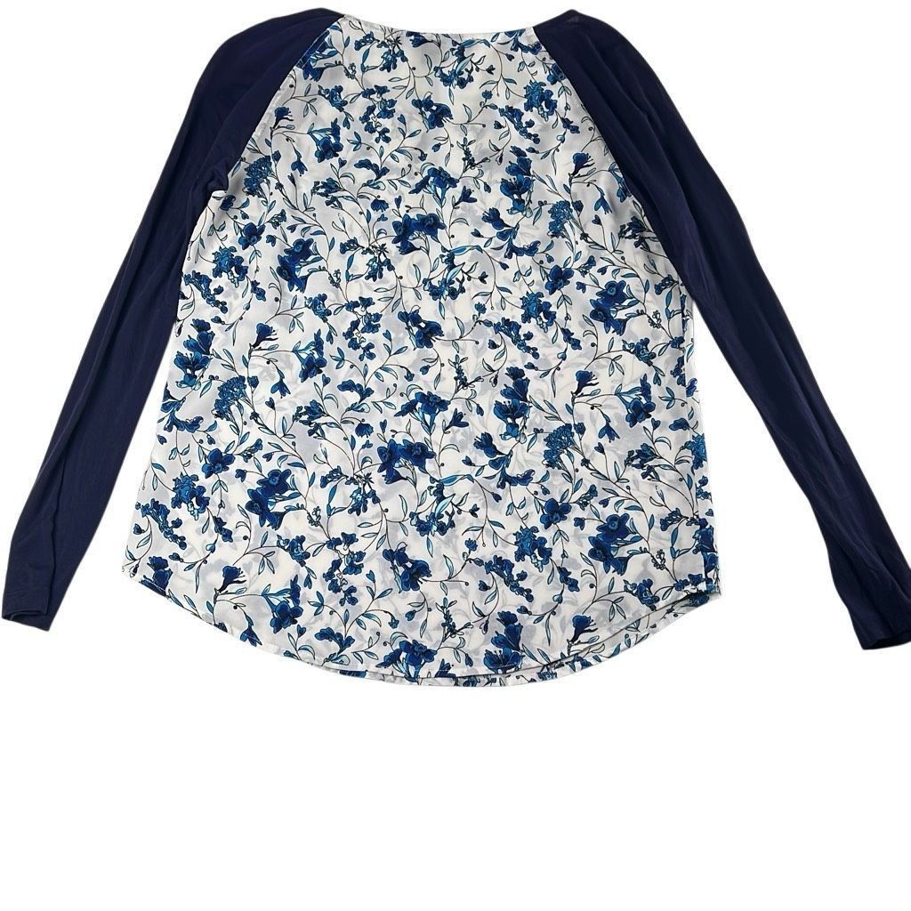 French Connection New French Connection Blue Floral Raglan Sleeve Blouse Size Size S / US 4 / IT 40 - 5 Thumbnail