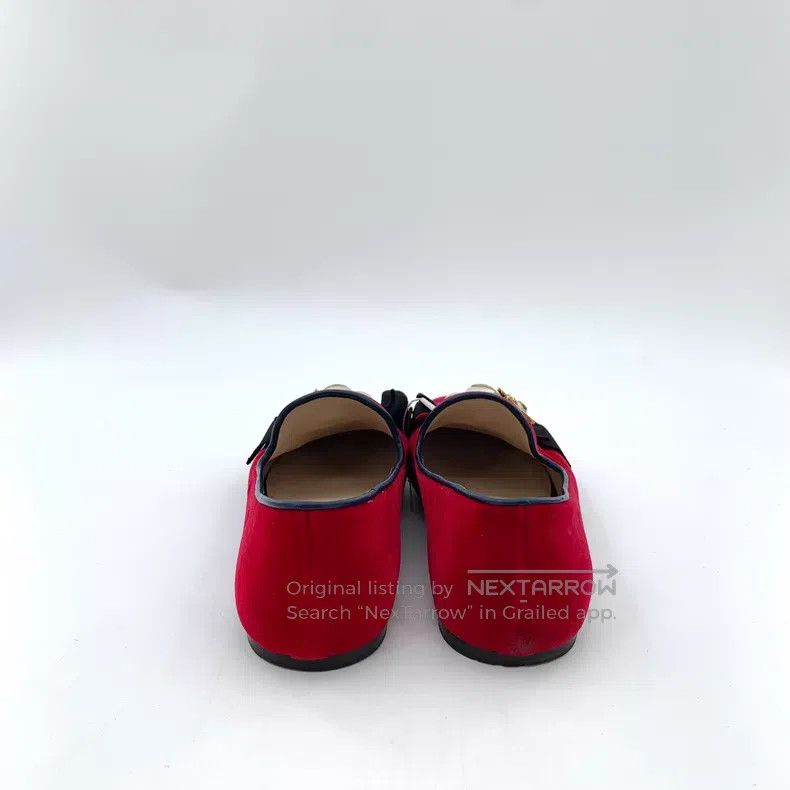 Gucci Gucci Red bee pearl buckle decoration casual flat shoes Size US 5 / IT 35 - 4 Thumbnail