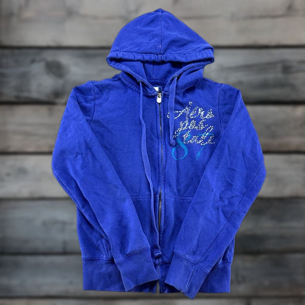 Vintage VINTAGE Aéropostale Hoodie Womens Small Blue Full Zip Wings Cotton Bling Y2K 90s City Womens Size S / US 4 / IT 40 - 1 Thumbnail