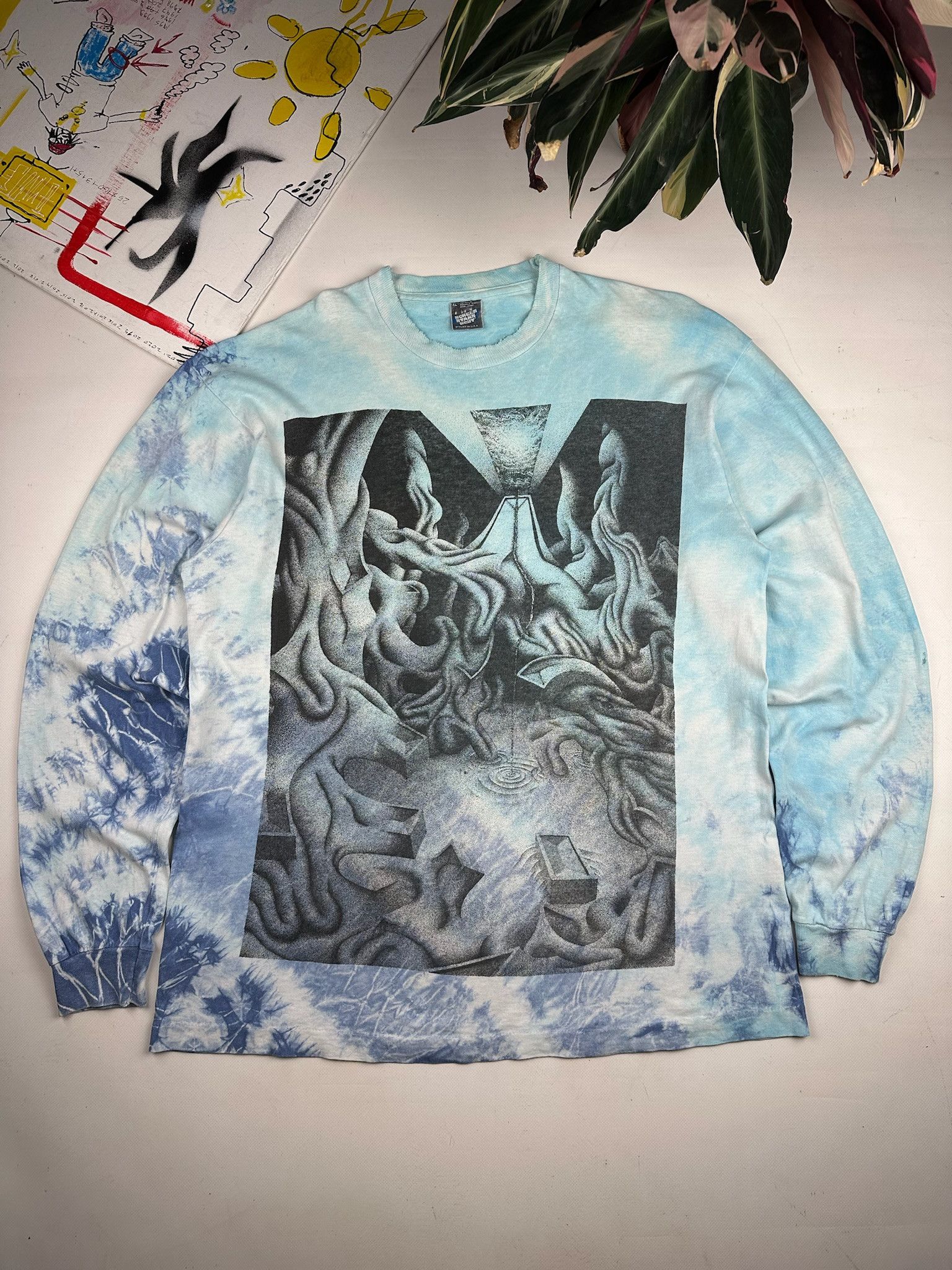Other vintage mc escher style tee acid psychedelic techno art Size US XL / EU 56 / 4 - 1 Thumbnail