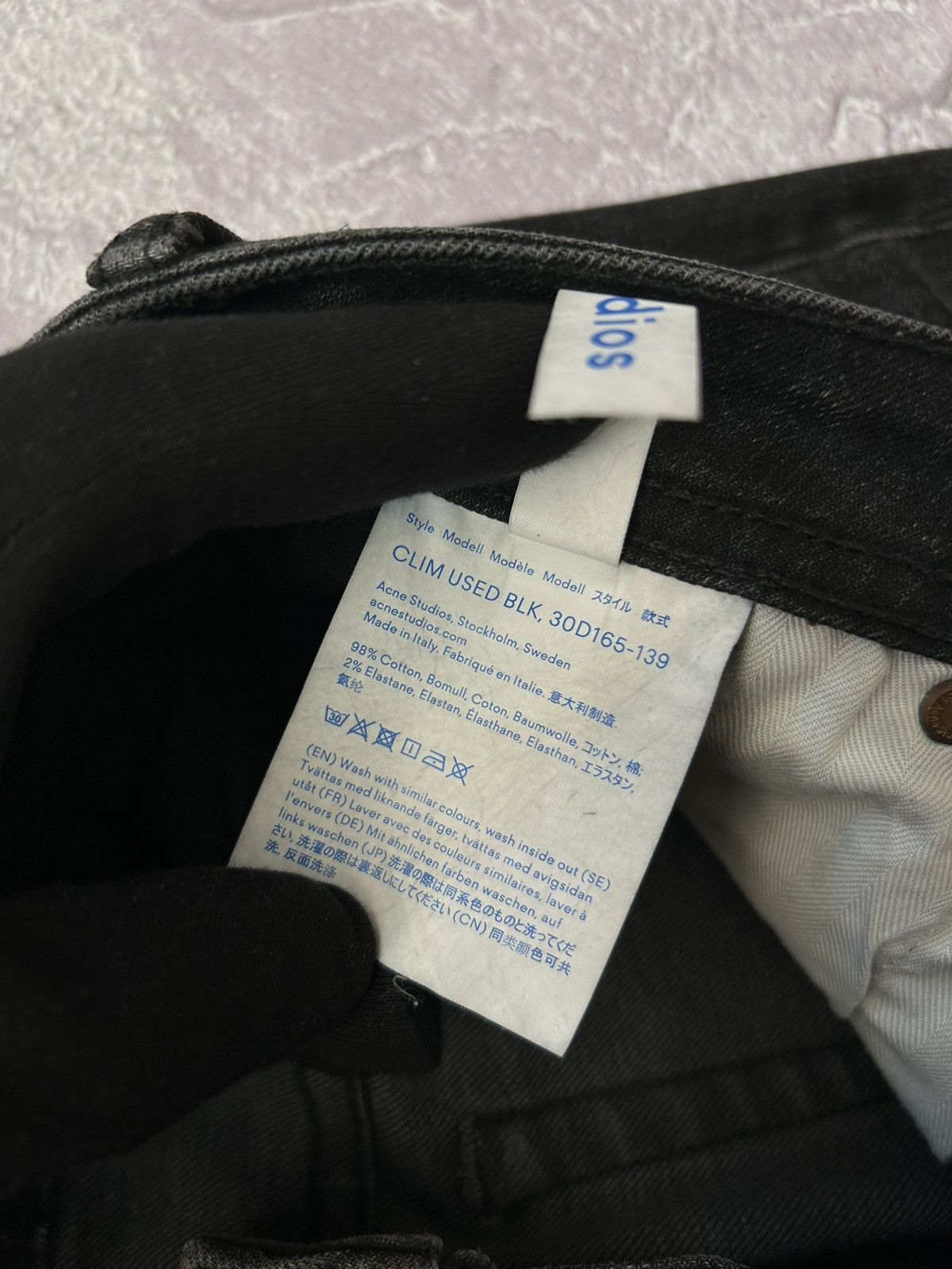 ACNE STUDIOS Bla Konst Clim Used Blk Black Size 30/34 Jeans