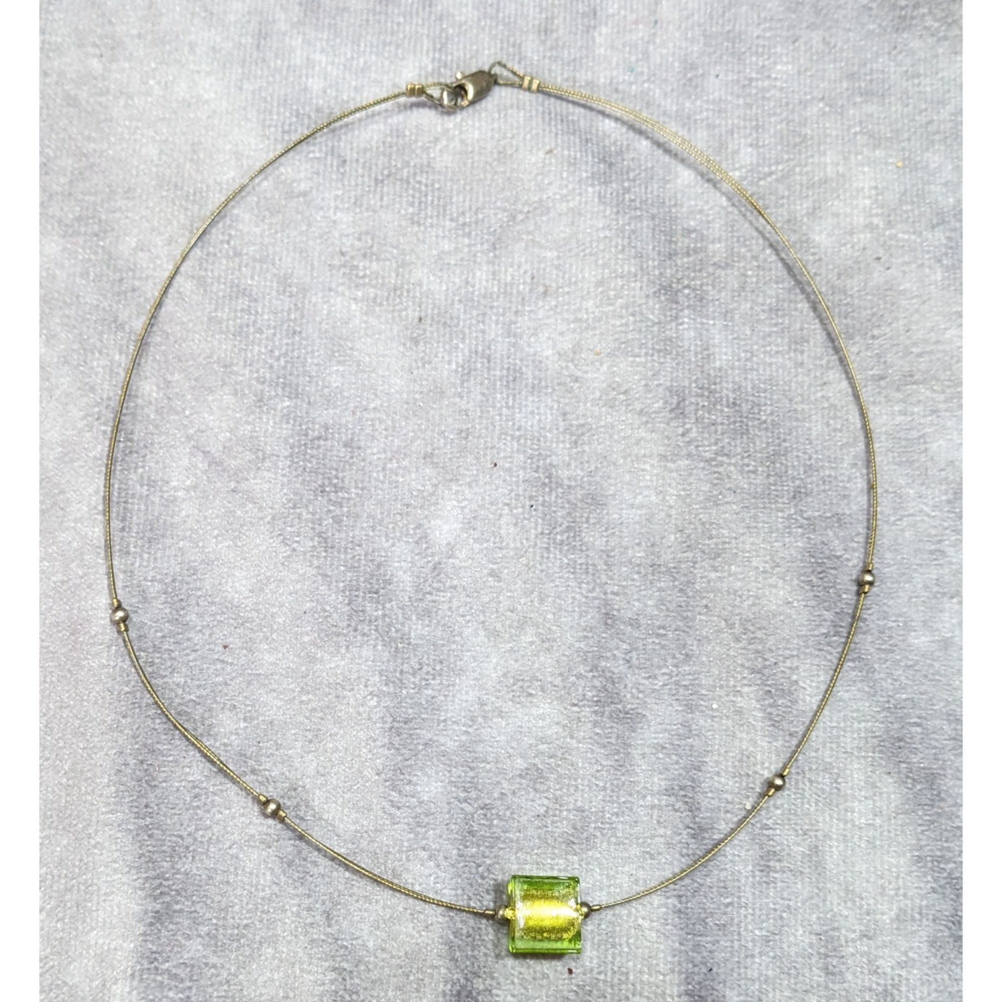 Other Handmade Minimalist Green Glass Cube Necklace Size ONE SIZE - 6 Thumbnail