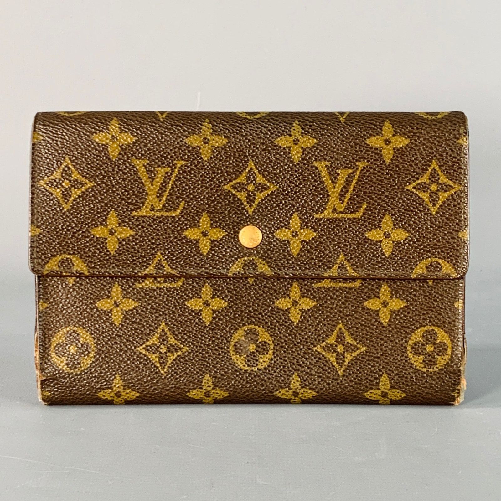 Louis Vuitton LOUIS VUITTON Brown Brass Monogram Coated Canvas Wallet Size ONE SIZE - 1 Thumbnail