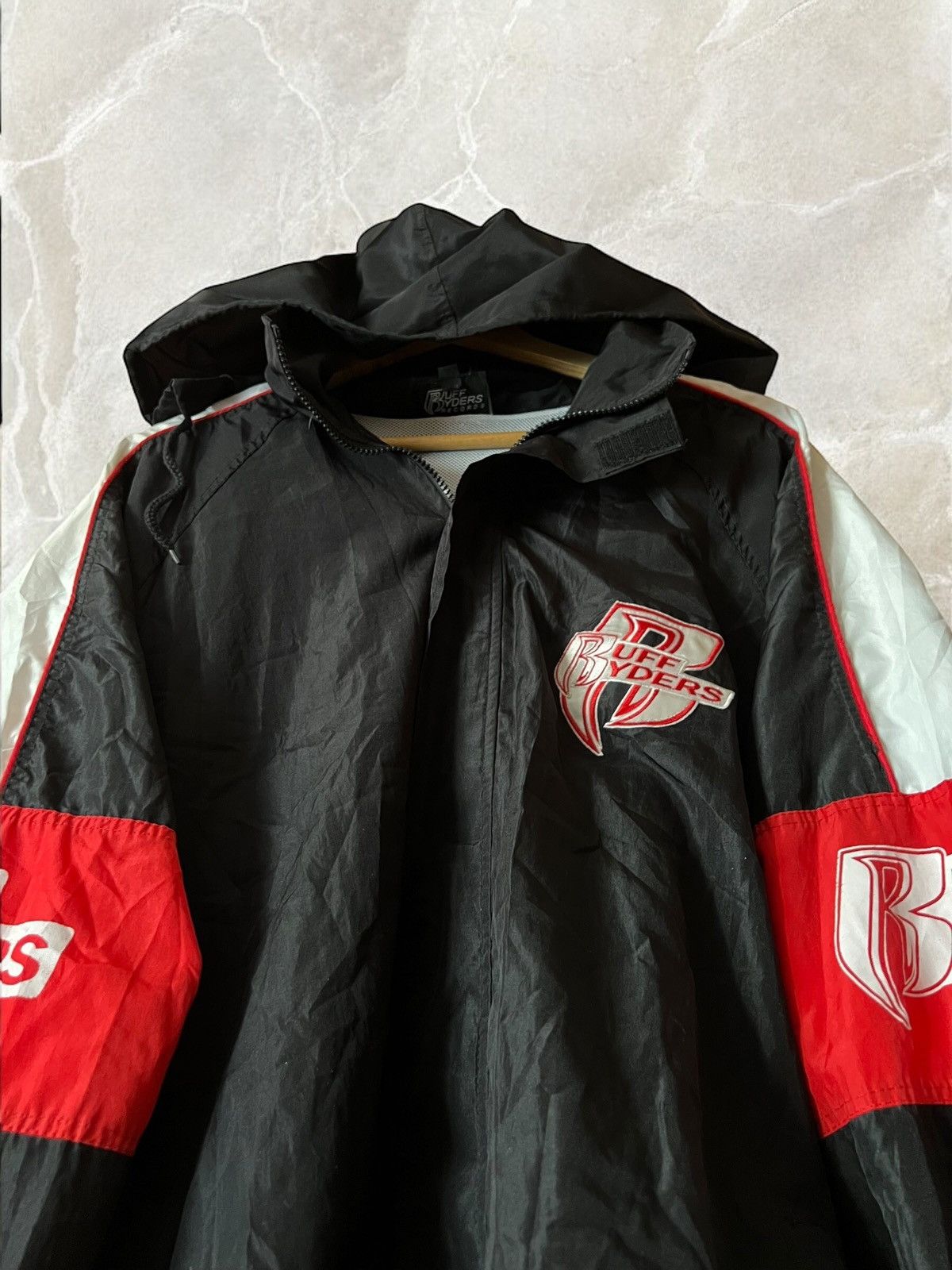 Rap Tees × Ruff Ryders × Vintage RUFF RYDERS VINTAGE Hooded JACKET RAP windbreaker waterproof Size US XL / EU 56 / 4 - 12 Thumbnail