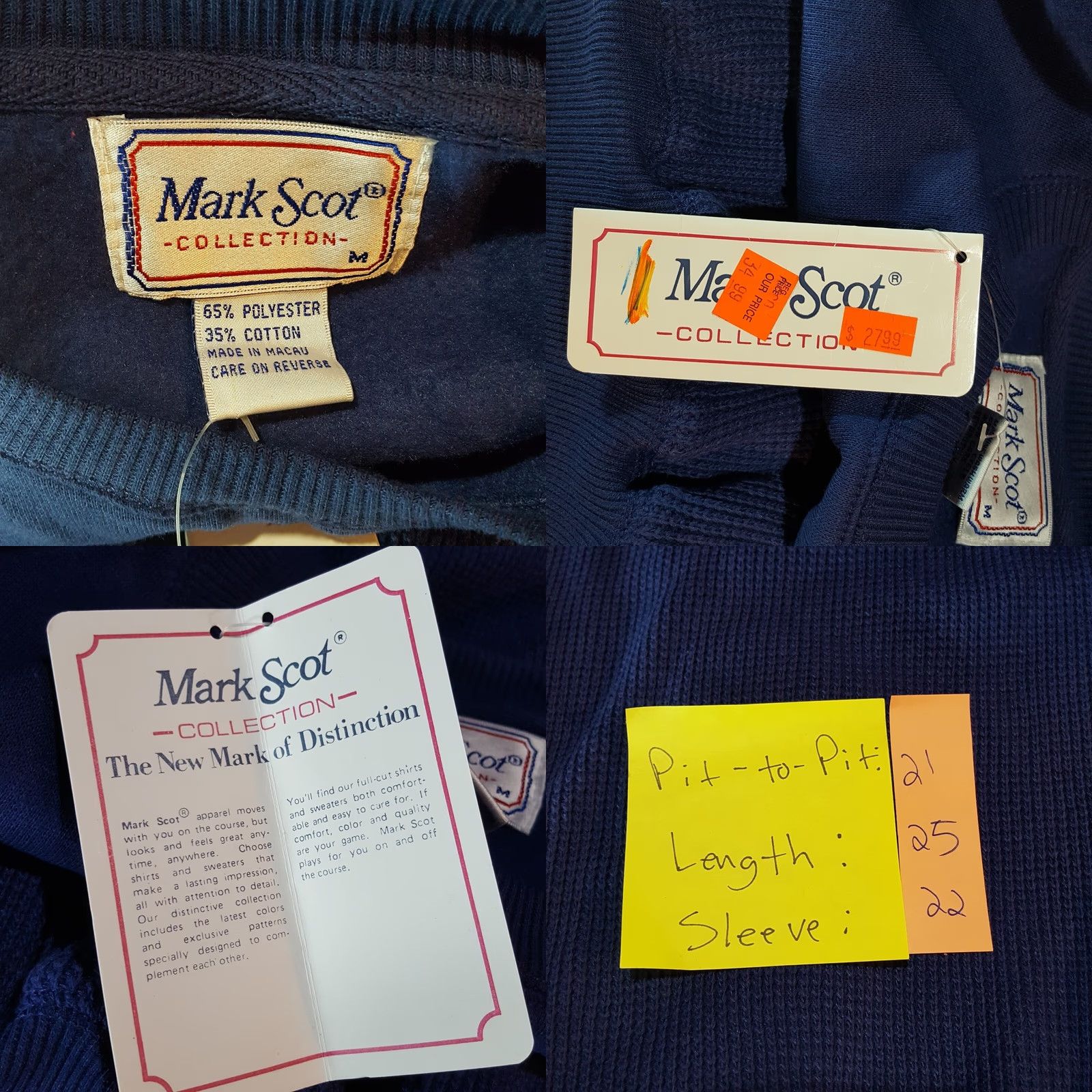 Vintage VINTAGE Navy Blue Knit Golf Men's Medium Pullover Crewneck Retro Sweatshirt Sweater Size US M / EU 48-50 / 2 - 8 Thumbnail