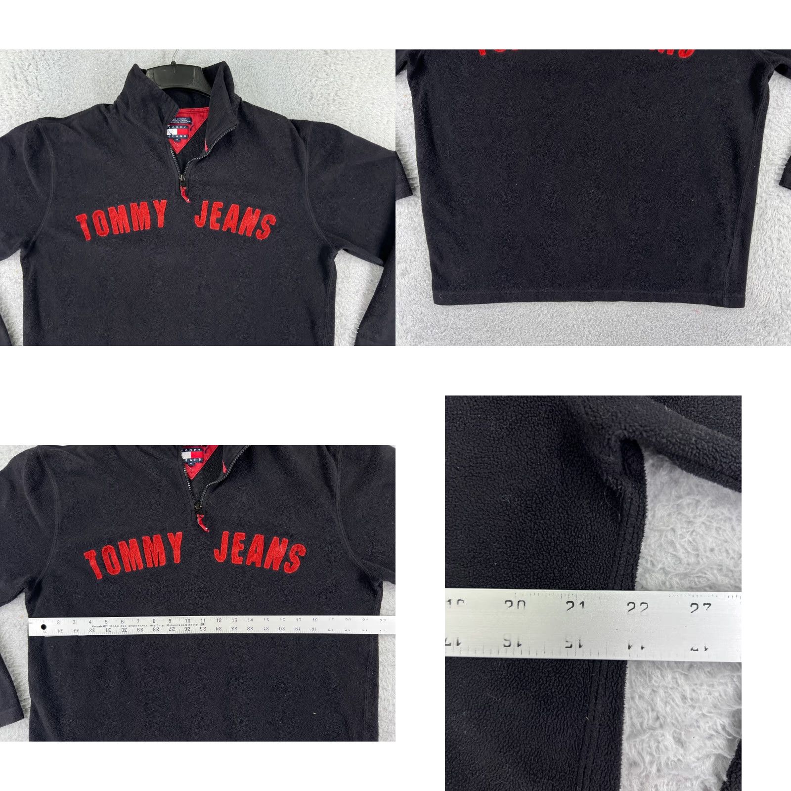 Tommy Hilfiger Tommy Hilfiger Sweater Mens M Black Long Sleeve 1/4 Zip Fleece Polyester Embroidered Logo Classic American Designer Mens Size US M / EU 48-50 / 2 - 8 Thumbnail