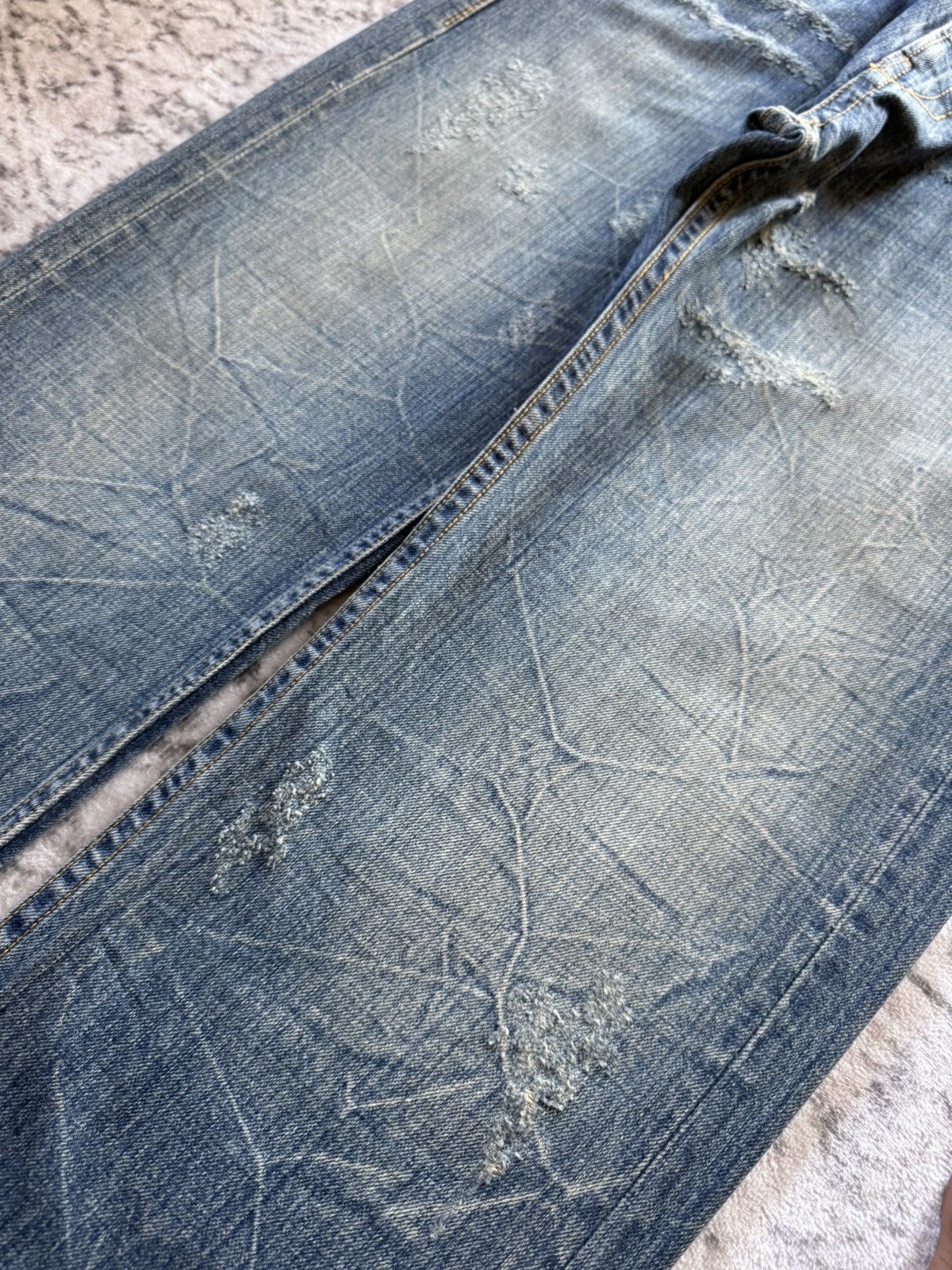 Japanese Brand Co&Lu Japan Daicock Evisu Style Redline Baggy Loose Jeans Size US 32 / EU 48 - 16 Thumbnail