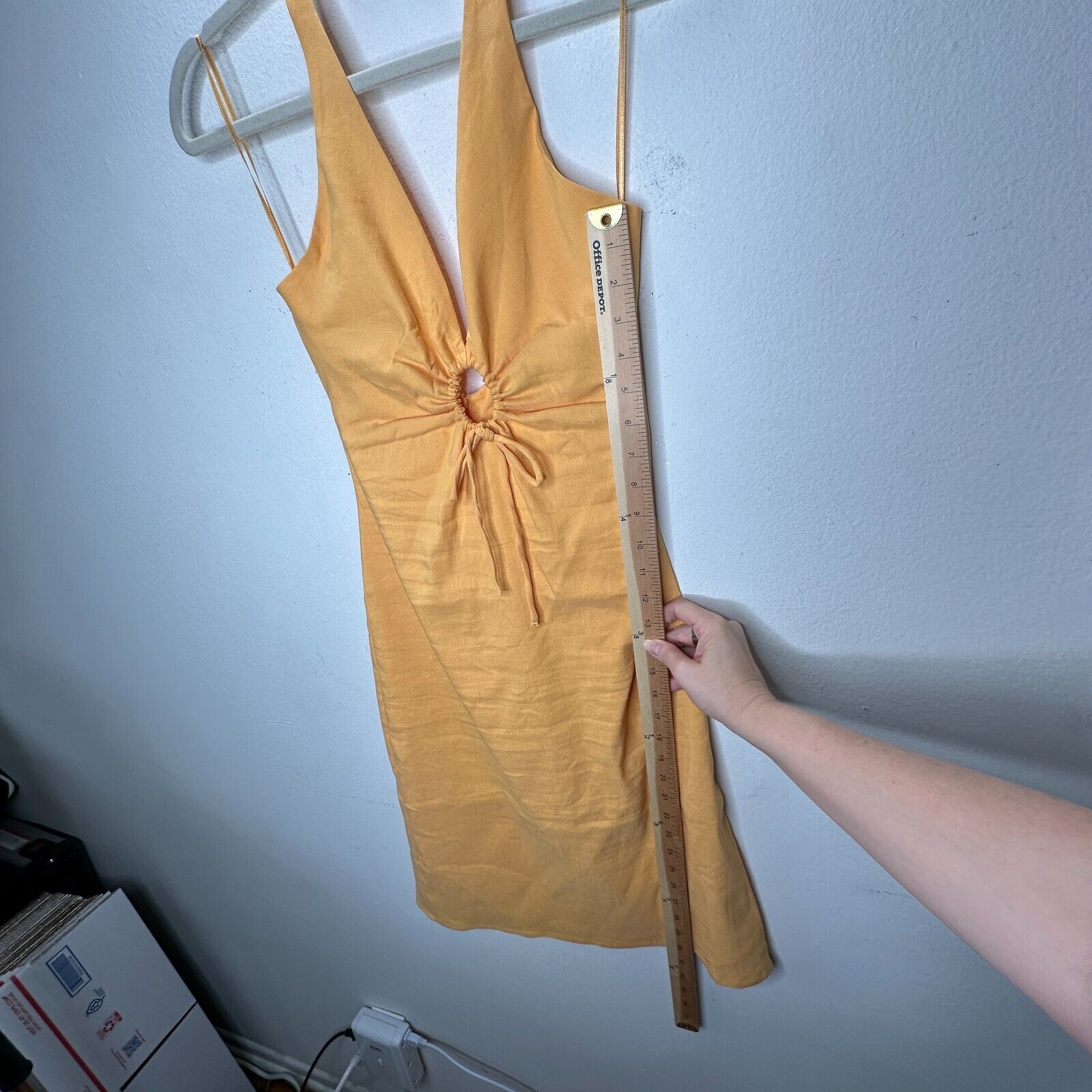 Zara Zara Yellow Halter V-Neck Dress O-Ring Cutout Open Back S Size S / US 4 / IT 40 - 13 Thumbnail