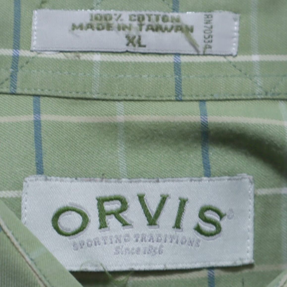 Orvis Orvis Shirt Striped Long Sleeve Button Down Green Men XL Brushed Cotton Relaxed 25in Pit to Pit 33in Length Size US XL / EU 56 / 4 - 5 Thumbnail