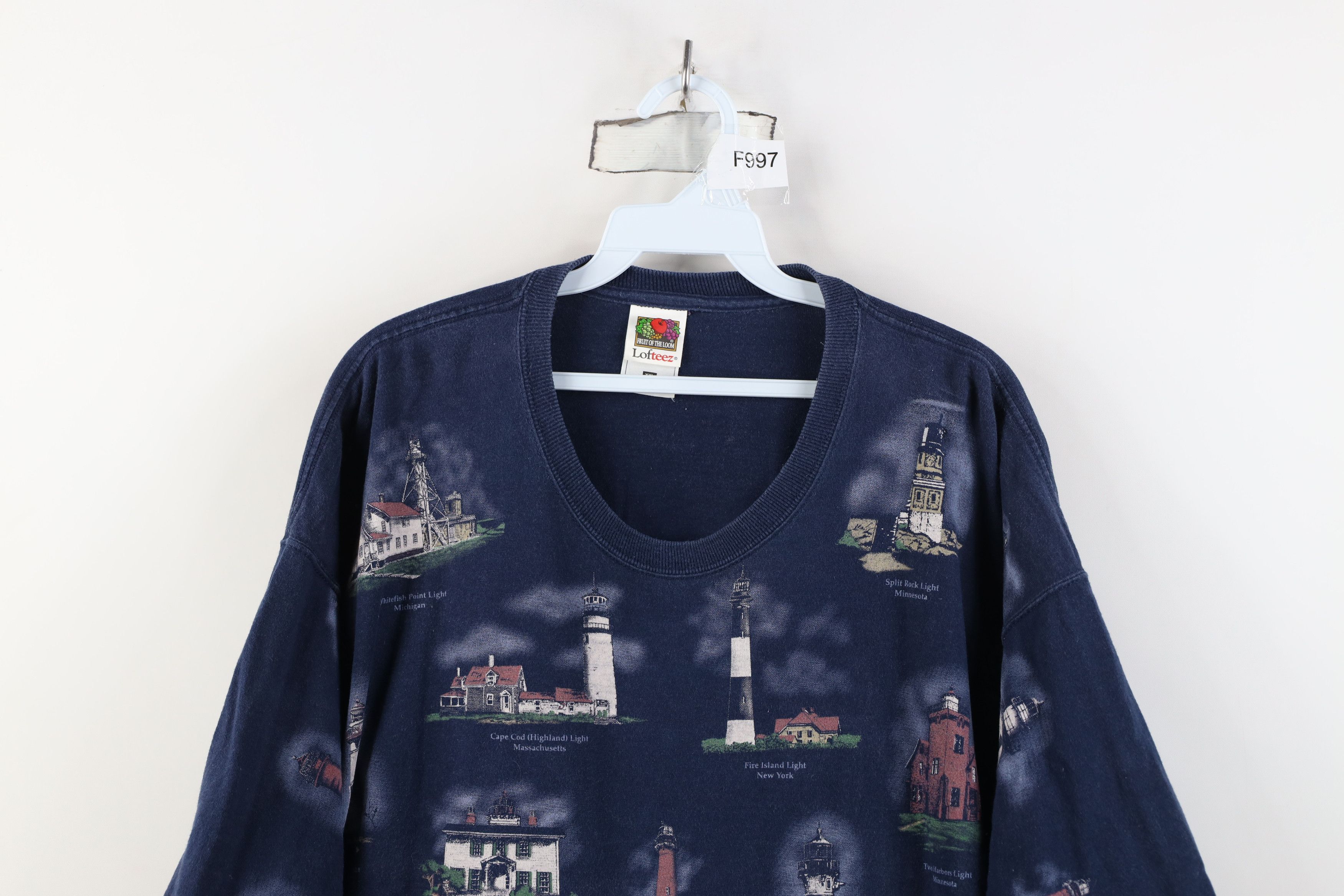 Vintage Vintage 90s Streetwear Lighthouse Print Short Sleeve T-Shirt Size US XXL / EU 58 / 5 - 2 Thumbnail
