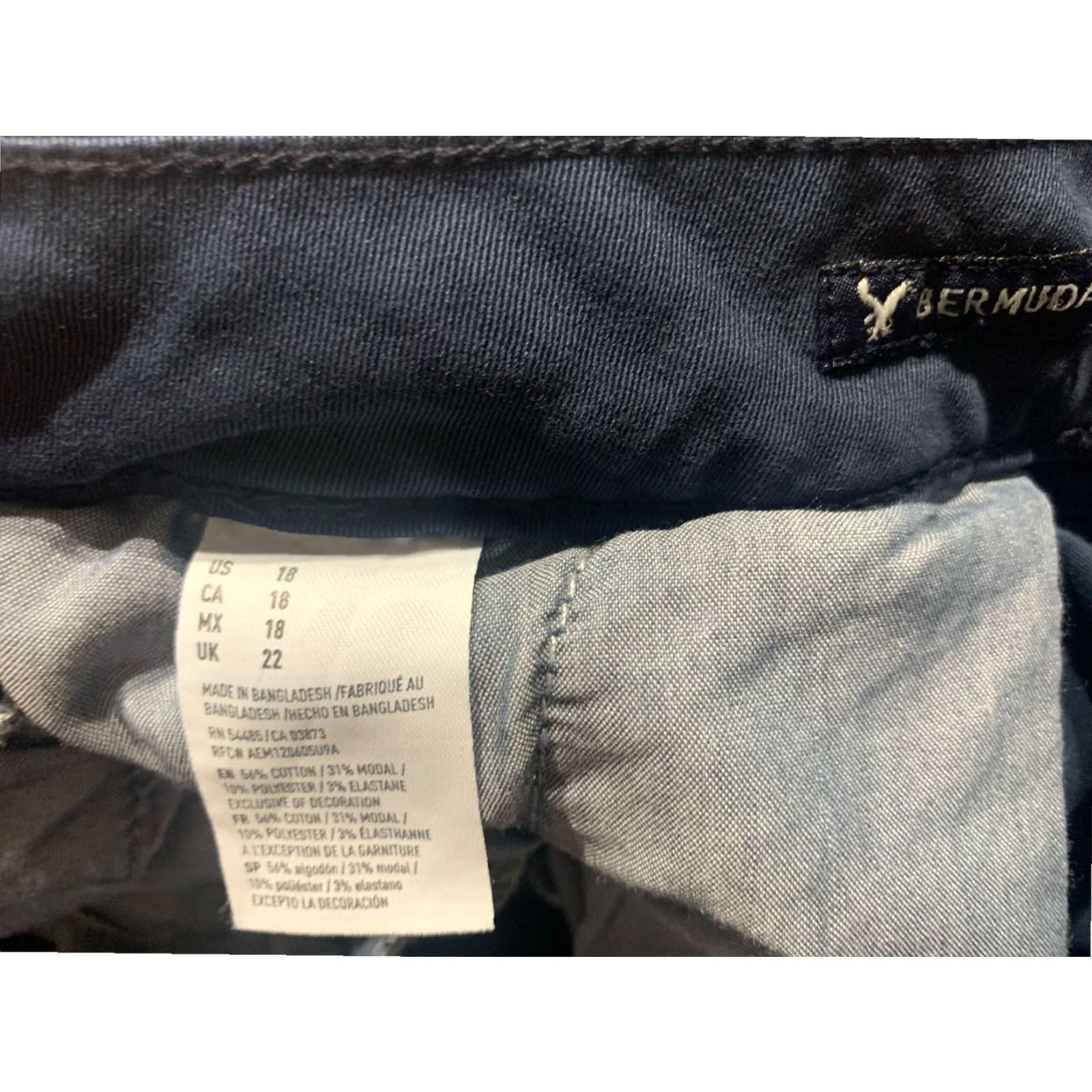 American Eagle Outfitters American Eagle Stretch Bermuda Shorts Blue Womens Large Size 40" / US 18 - 4 Thumbnail