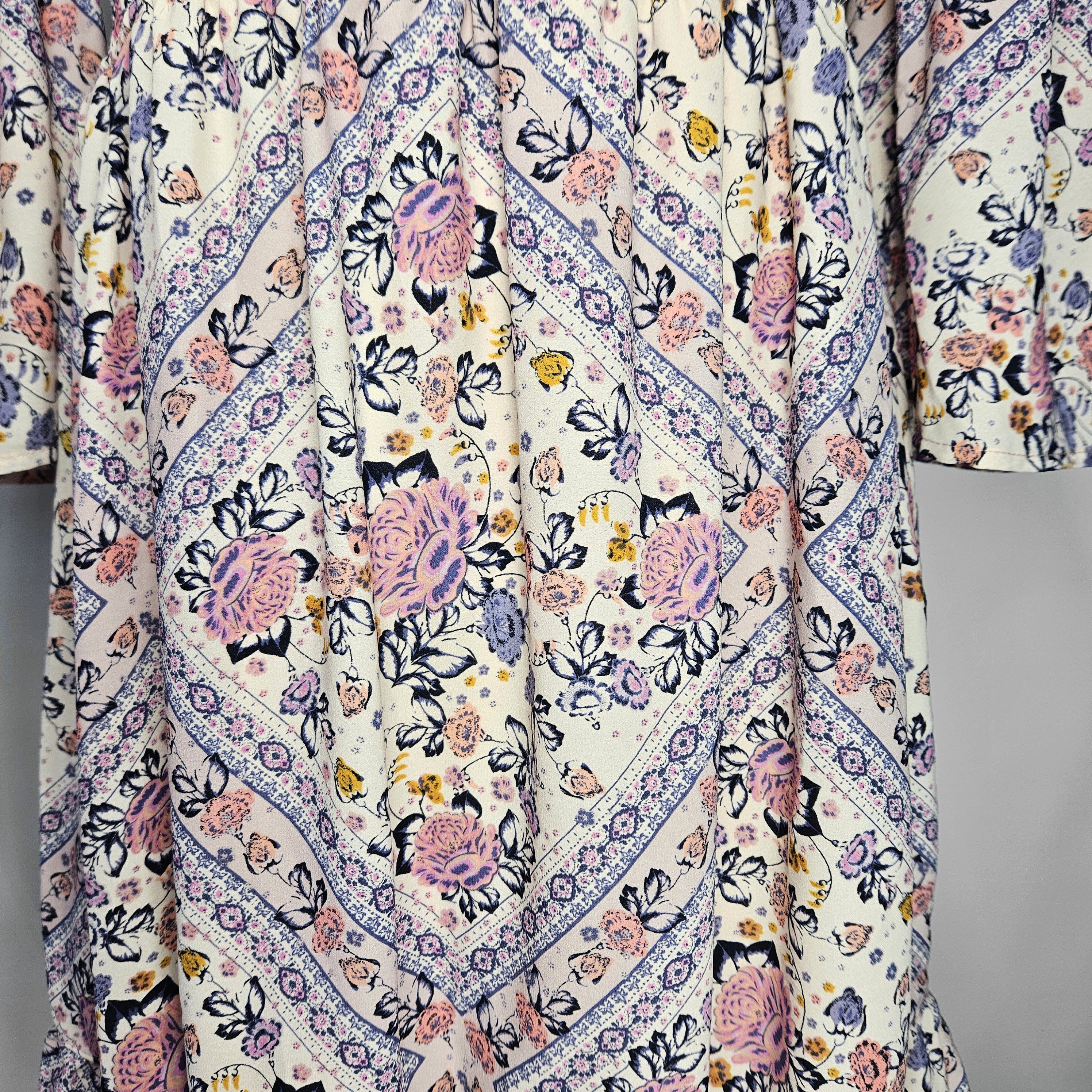 Other Mason & Belle Size XL Dress Floral Off Shoulder Smocked Line Size XL / US 12-14 / IT 48-50 - 5 Thumbnail
