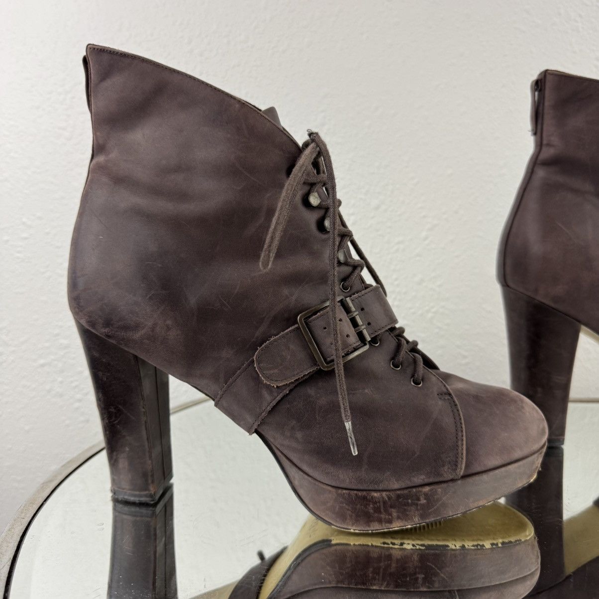 Seychelles SEYCHELLES Brown Leather Under Construction Ankle Boots Size US 10 / IT 40 - 7 Thumbnail