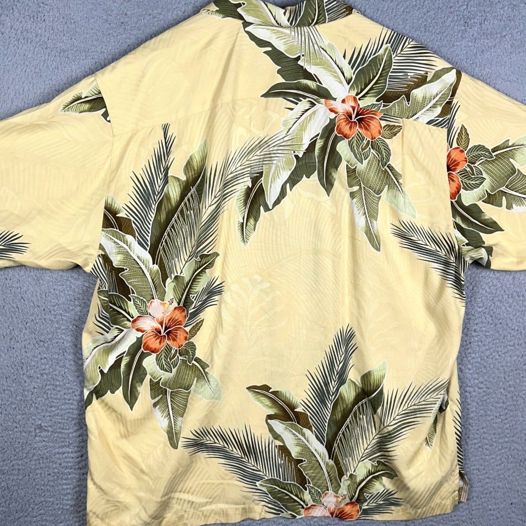 Tommy Bahama VINTAGE Tommy Bahama Shirt Mens XL Yellow Green Hawaiian Tropical Floral Palm Leaf Size US XL / EU 56 / 4 - 3 Thumbnail