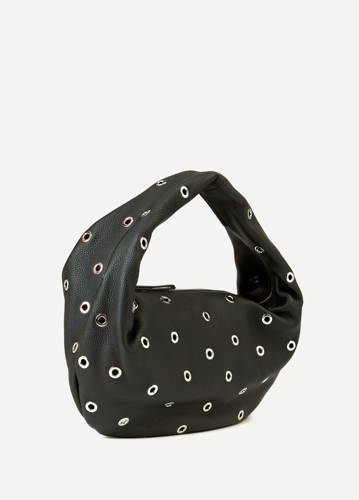 KHAITE KHAITE Olivia medium black leather hobo bag w grommets Size ONE SIZE - 3 Thumbnail