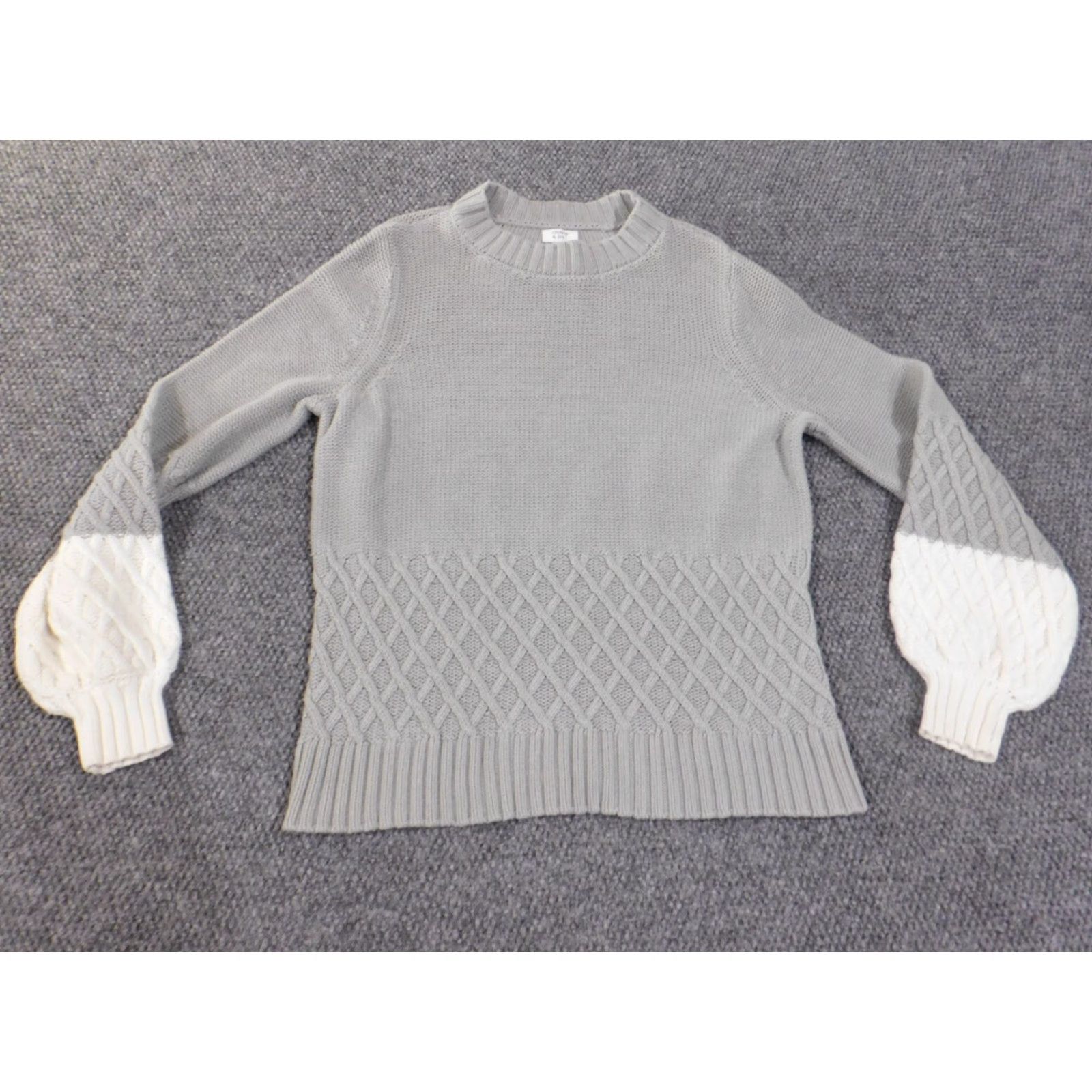 Vintage Crown & Ivy Sweater XL gray pullover Womens geometric stretch cotton crewneck Size XL / US 12-14 / IT 48-50 - 2 Thumbnail