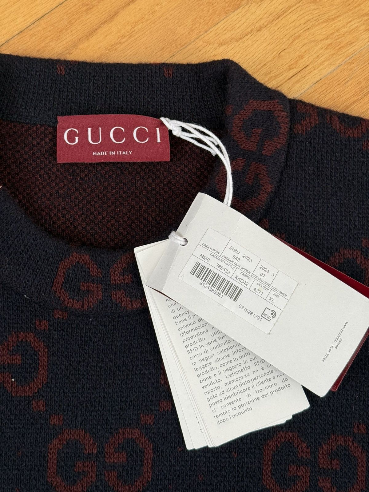 Gucci Gucci GG Degrade Wool Jacquard Sweater Size US XL / EU 56 / 4 - 3 Thumbnail