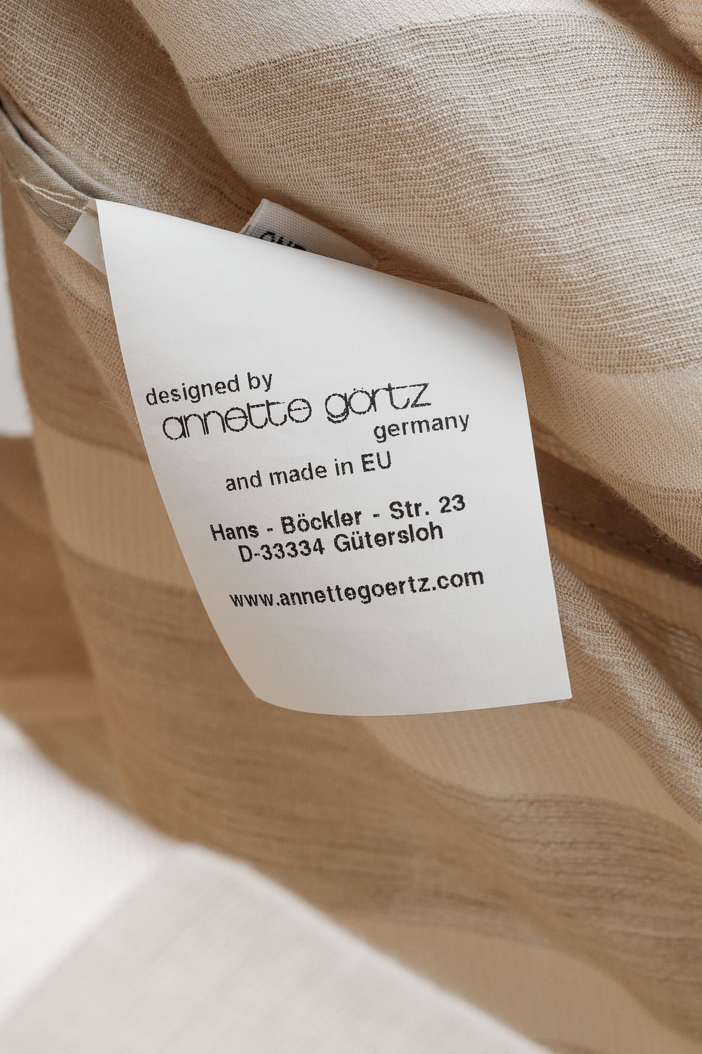 Annette Gortz Annette Gortz SS/18 Relax Beige Striped Linen-Blend Tunic Size ONE SIZE - 9 Thumbnail